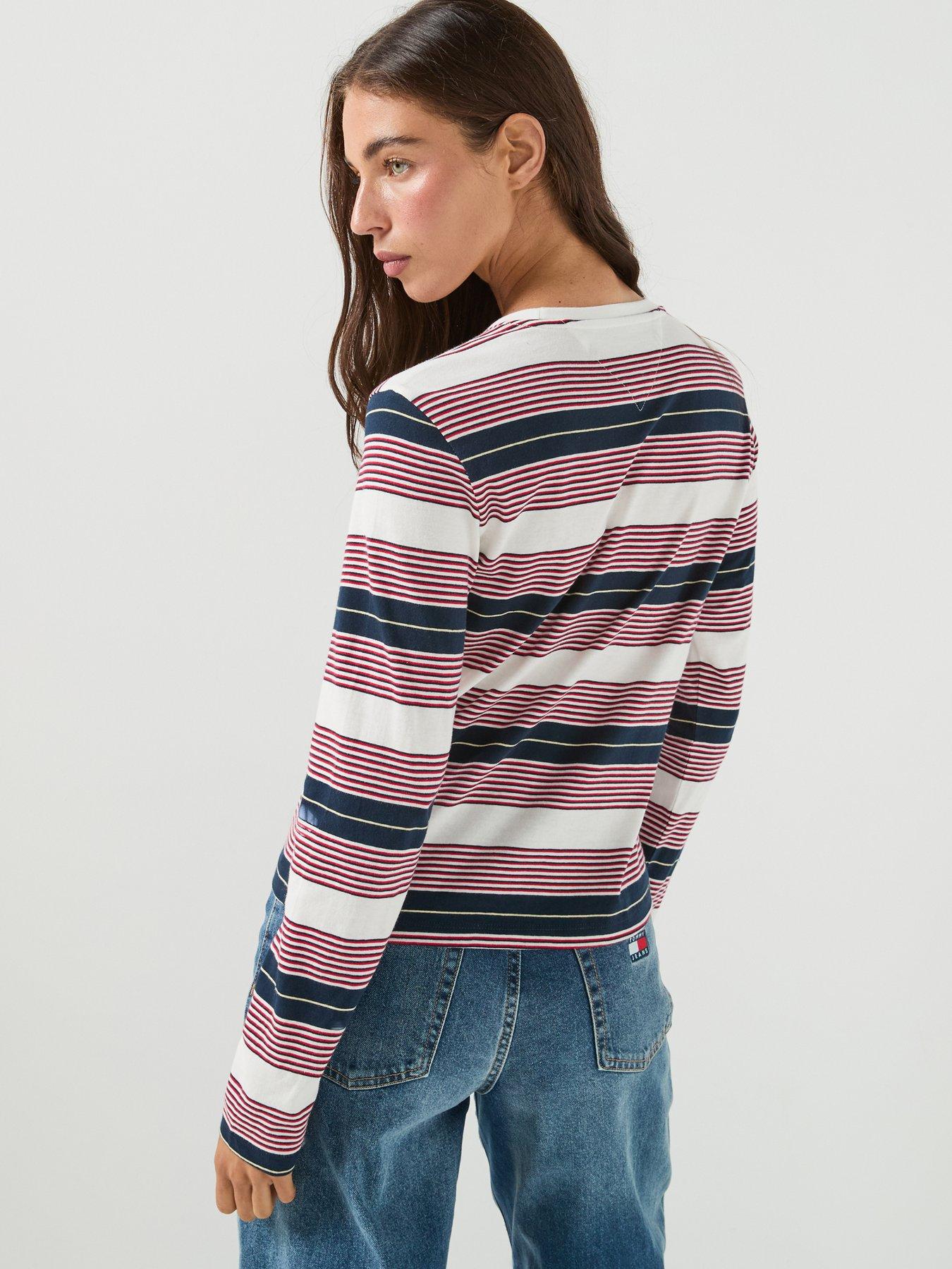 Image 2 of 5 of Tommy Jeans Women's Regular Essential Striped Long Sleeve T-Shirt - Multi
