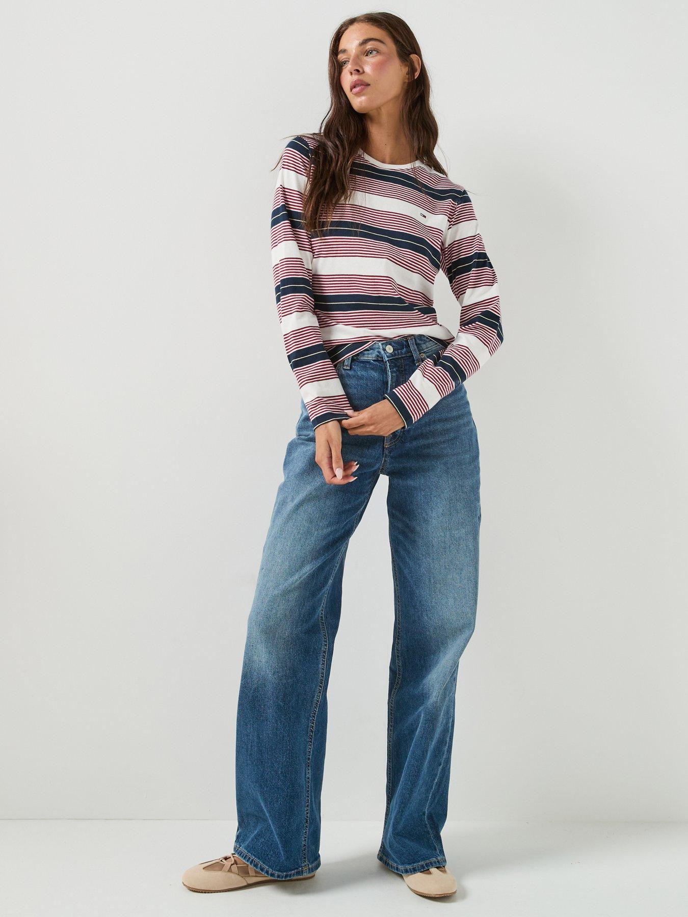 Image 3 of 5 of Tommy Jeans Women's Regular Essential Striped Long Sleeve T-Shirt - Multi