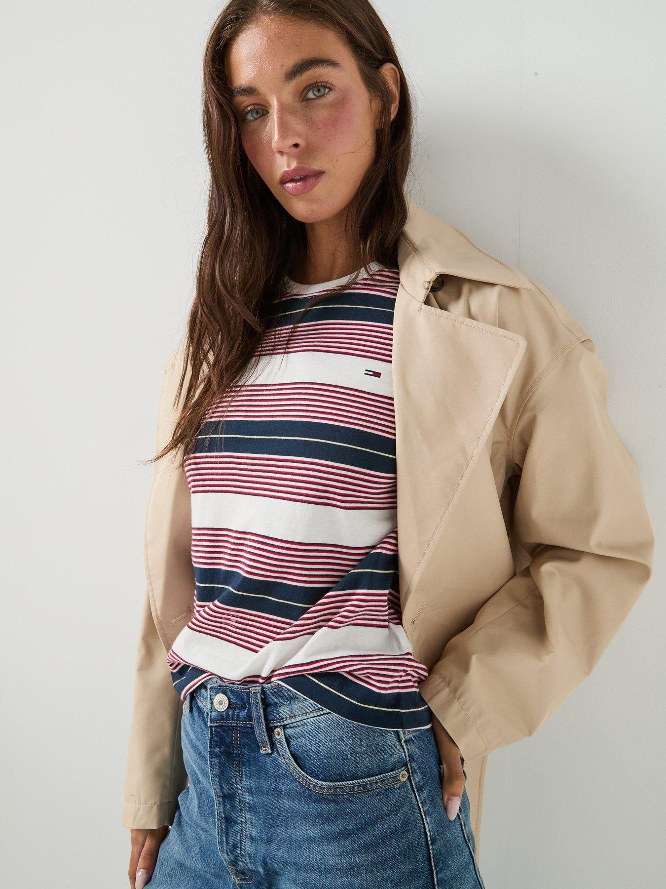 Image 4 of 5 of Tommy Jeans Women's Regular Essential Striped Long Sleeve T-Shirt - Multi