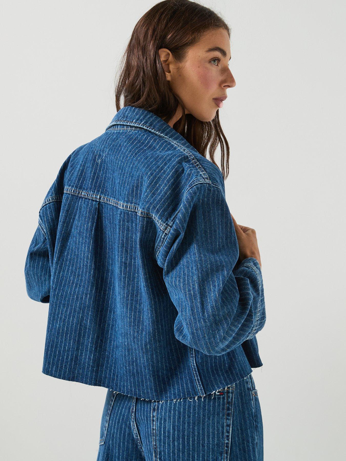 Image 2 of 6 of Tommy Jeans Stripe Relaxed Denim Shirt - Denim Dark