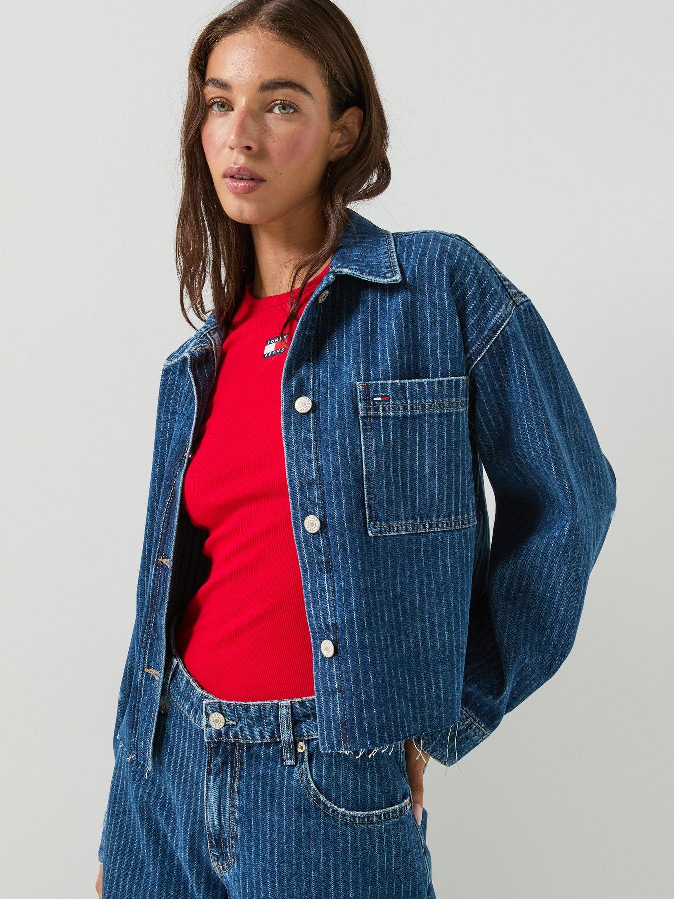 Image 5 of 6 of Tommy Jeans Stripe Relaxed Denim Shirt - Denim Dark