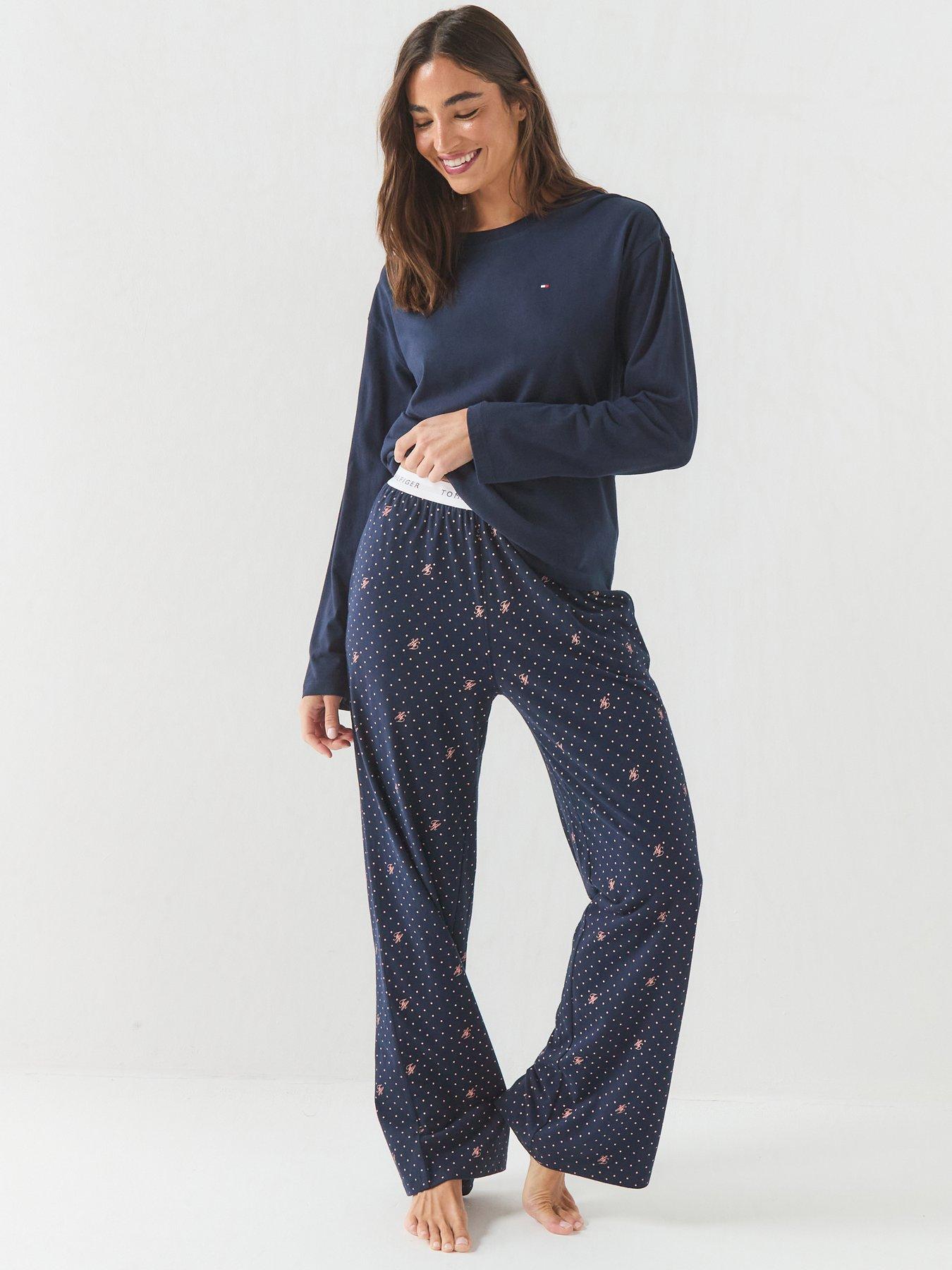 Tommy Hilfiger Long Sleeve Jersey Pyjama Set - Blue