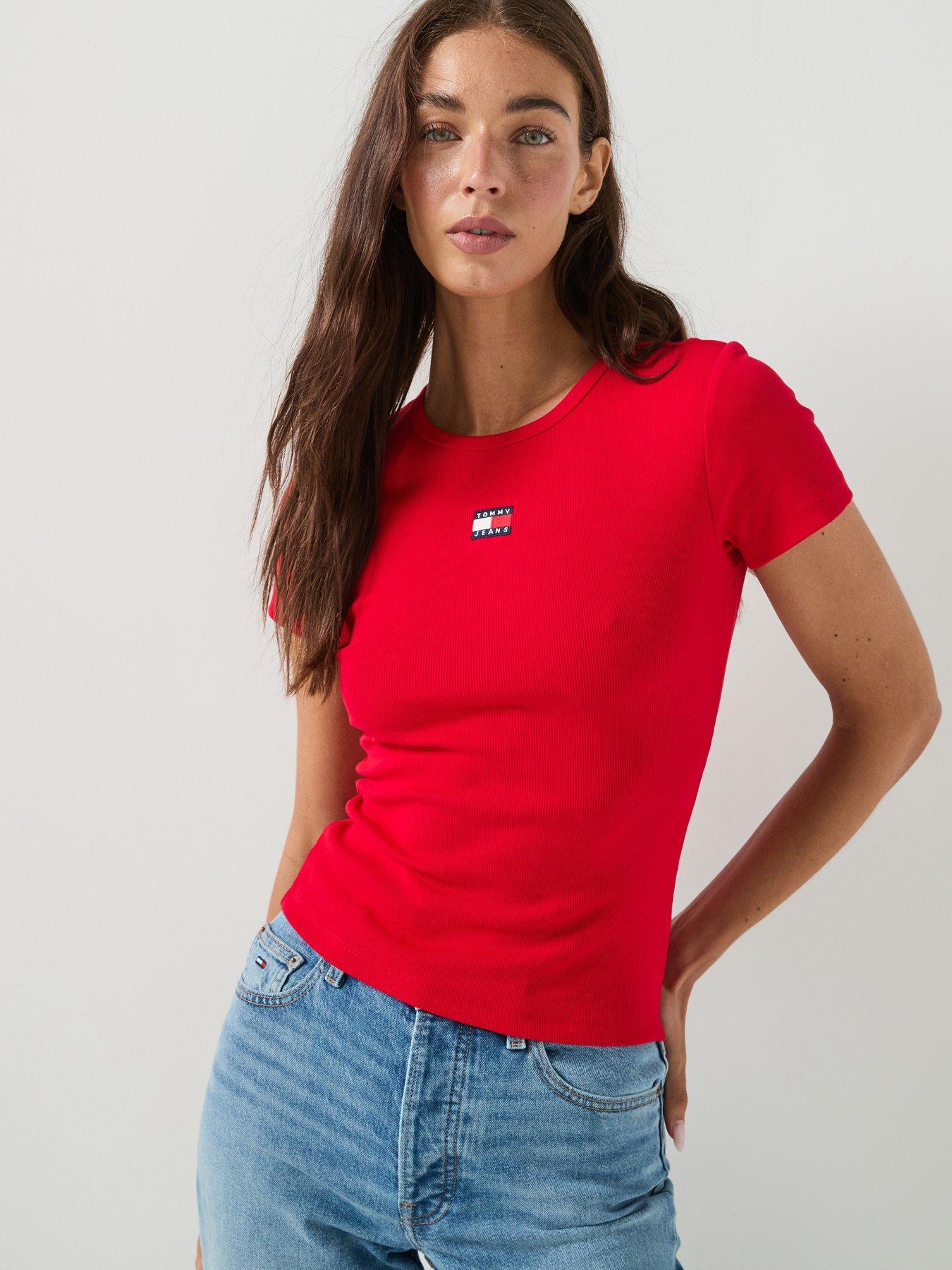 Tommy Jeans Tjw Slim Badge Rib Tee
