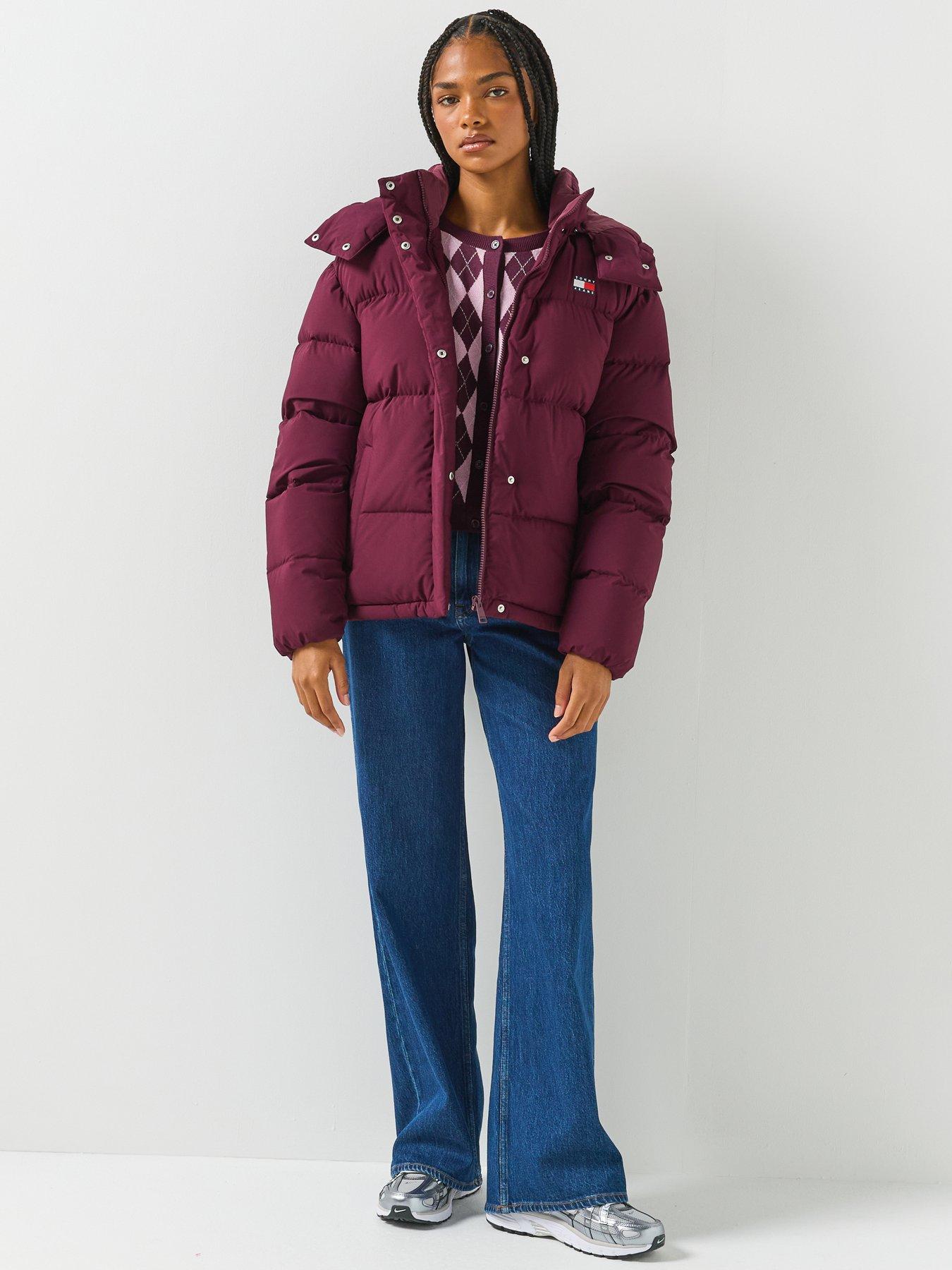 Image 3 of 6 of Tommy Jeans Relaxed Down Alaska Puffer Jacket - Red