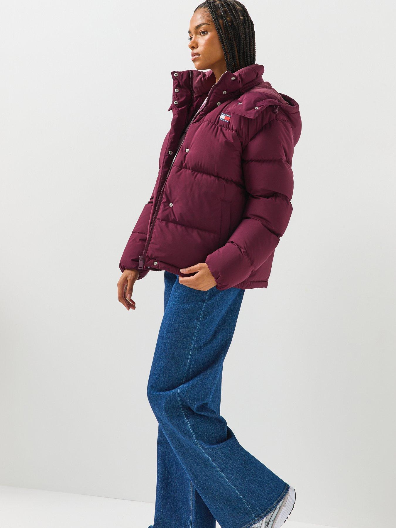 Image 4 of 6 of Tommy Jeans Relaxed Down Alaska Puffer Jacket - Red
