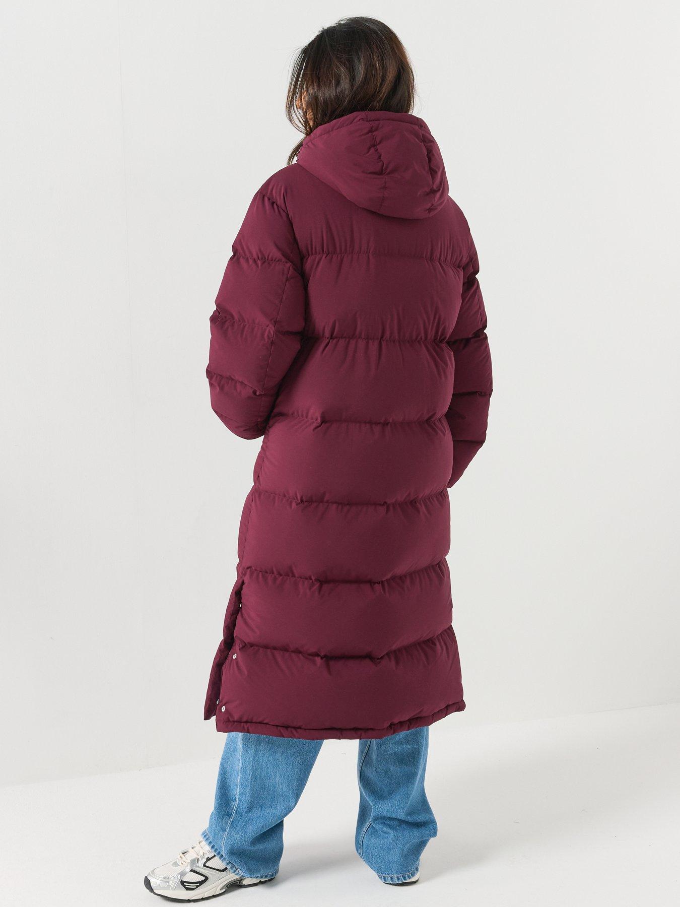 Image 2 of 6 of Tommy Jeans Womens Alaska Longline Padded&nbsp;Coat - Red