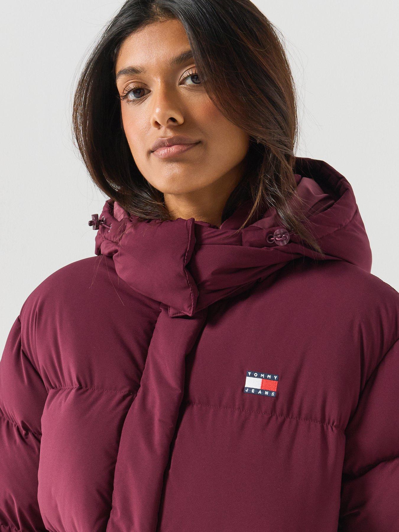 Image 6 of 6 of Tommy Jeans Womens Alaska Longline Padded&nbsp;Coat - Red