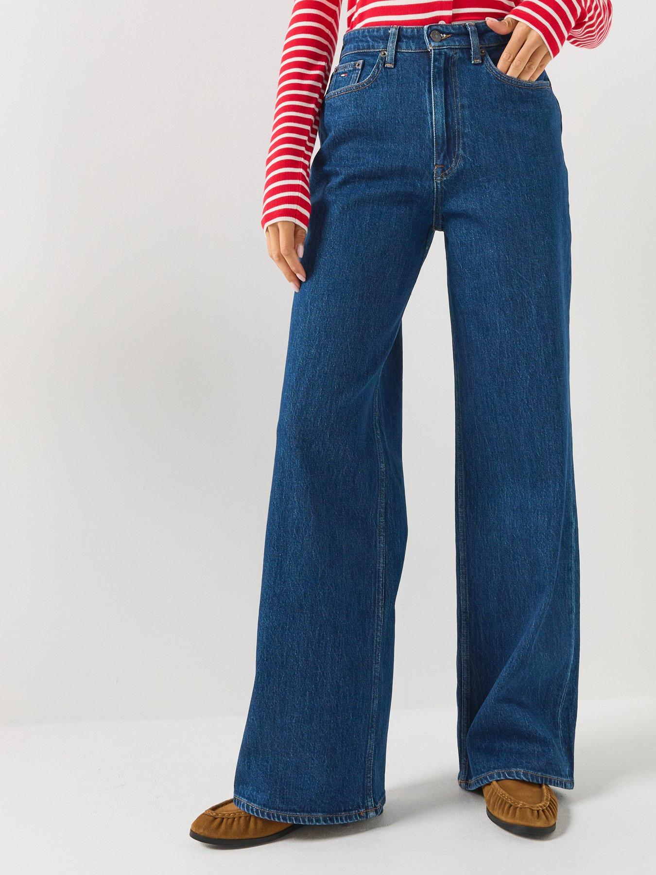 Tommy Jeans Women's High Rise Wide Leg Jeans - Blue