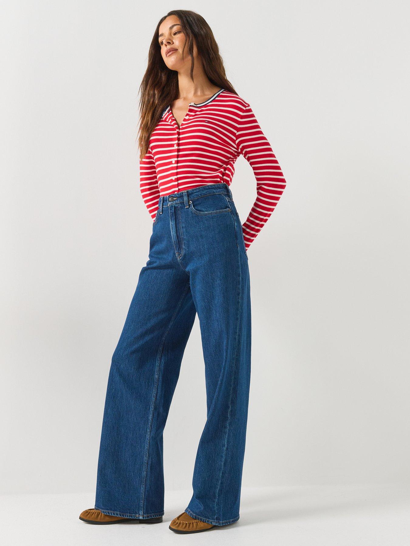 Image 3 of 5 of Tommy Jeans Claire High Rise Wide Jeans - Denim Dark