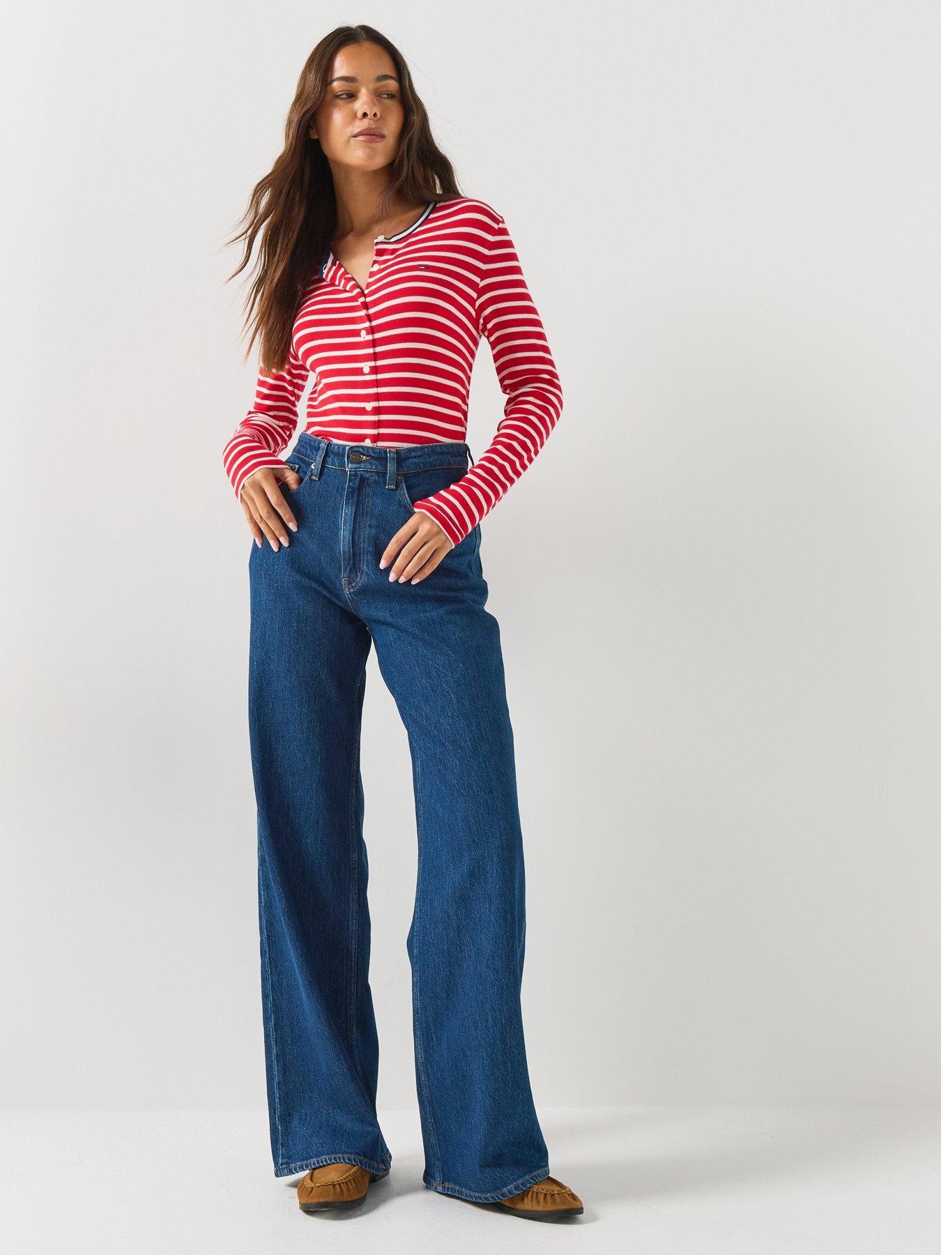 Image 5 of 5 of Tommy Jeans Claire High Rise Wide Jeans - Denim Dark