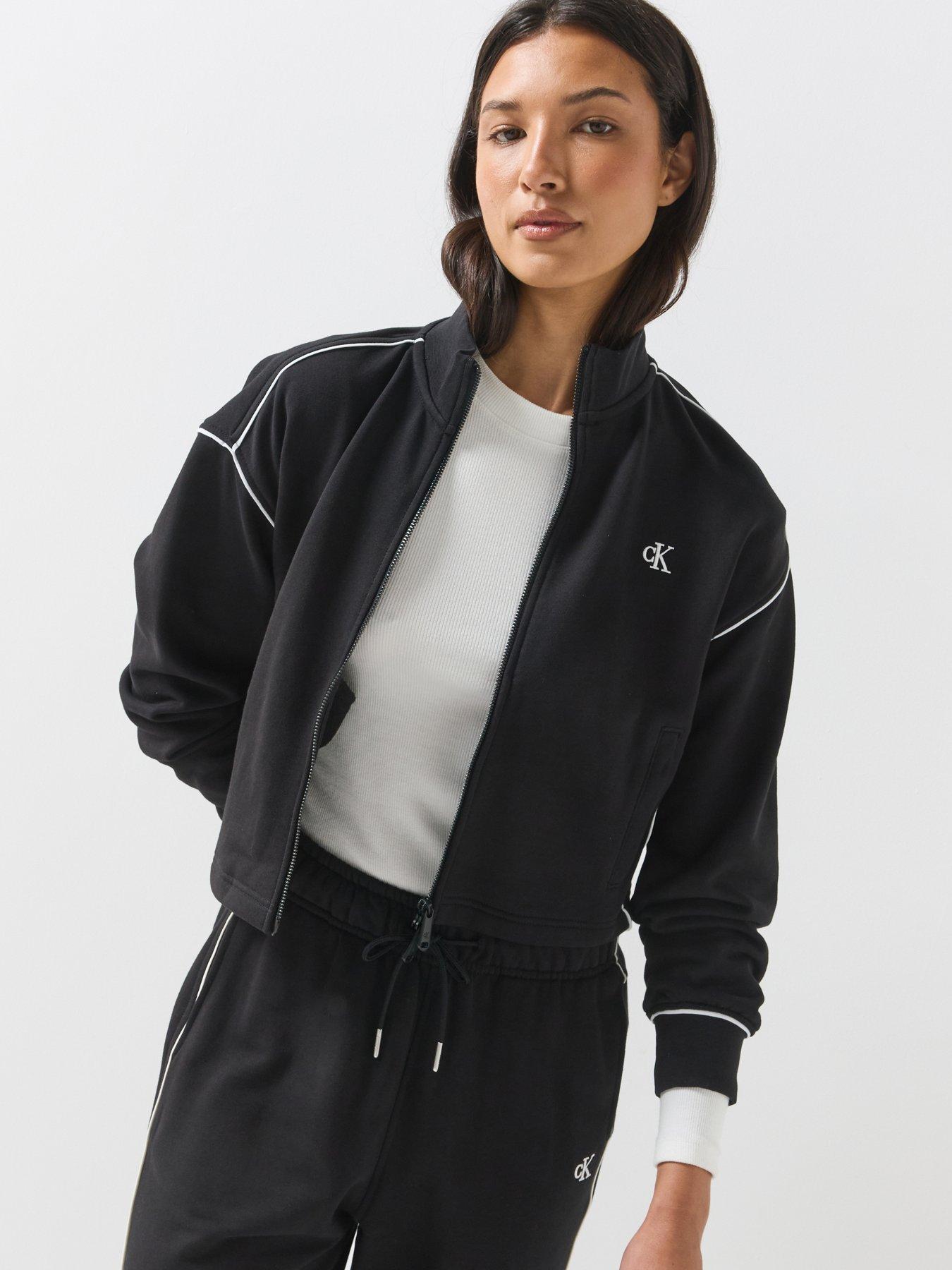 Image 1 of 6 of Calvin Klein Jeans Jeans Monogram Contrast Piping Balloon Sleeve Jumper - Black