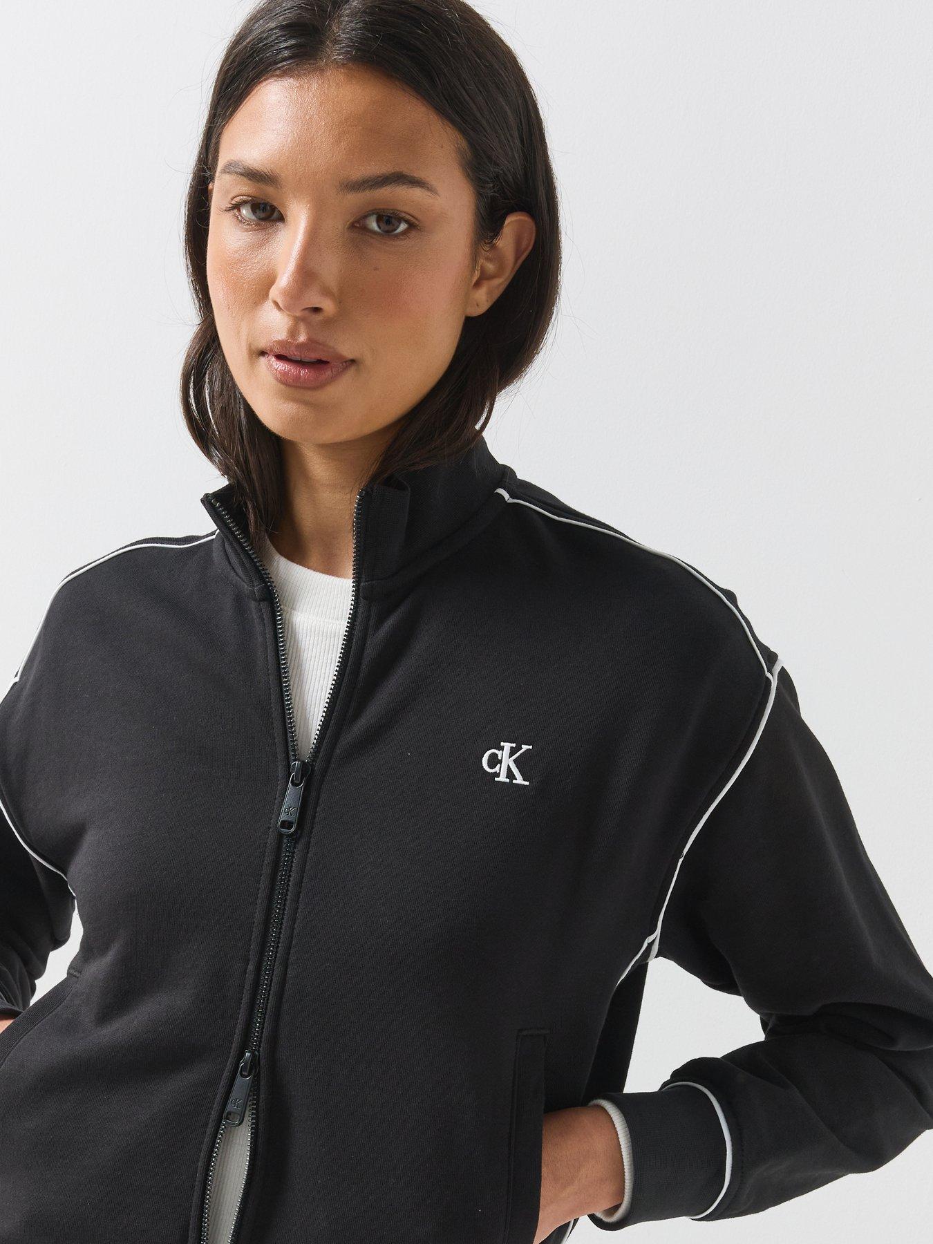 Image 5 of 6 of Calvin Klein Jeans Jeans Monogram Contrast Piping Balloon Sleeve Jumper - Black