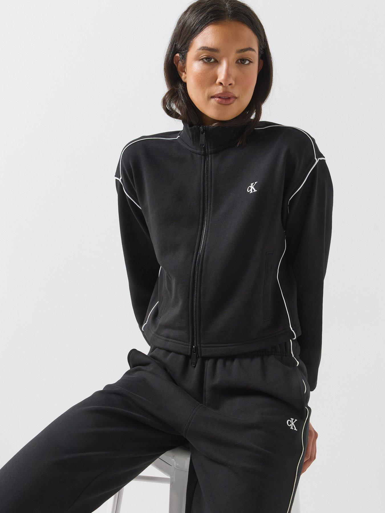 Image 6 of 6 of Calvin Klein Jeans Jeans Monogram Contrast Piping Balloon Sleeve Jumper - Black
