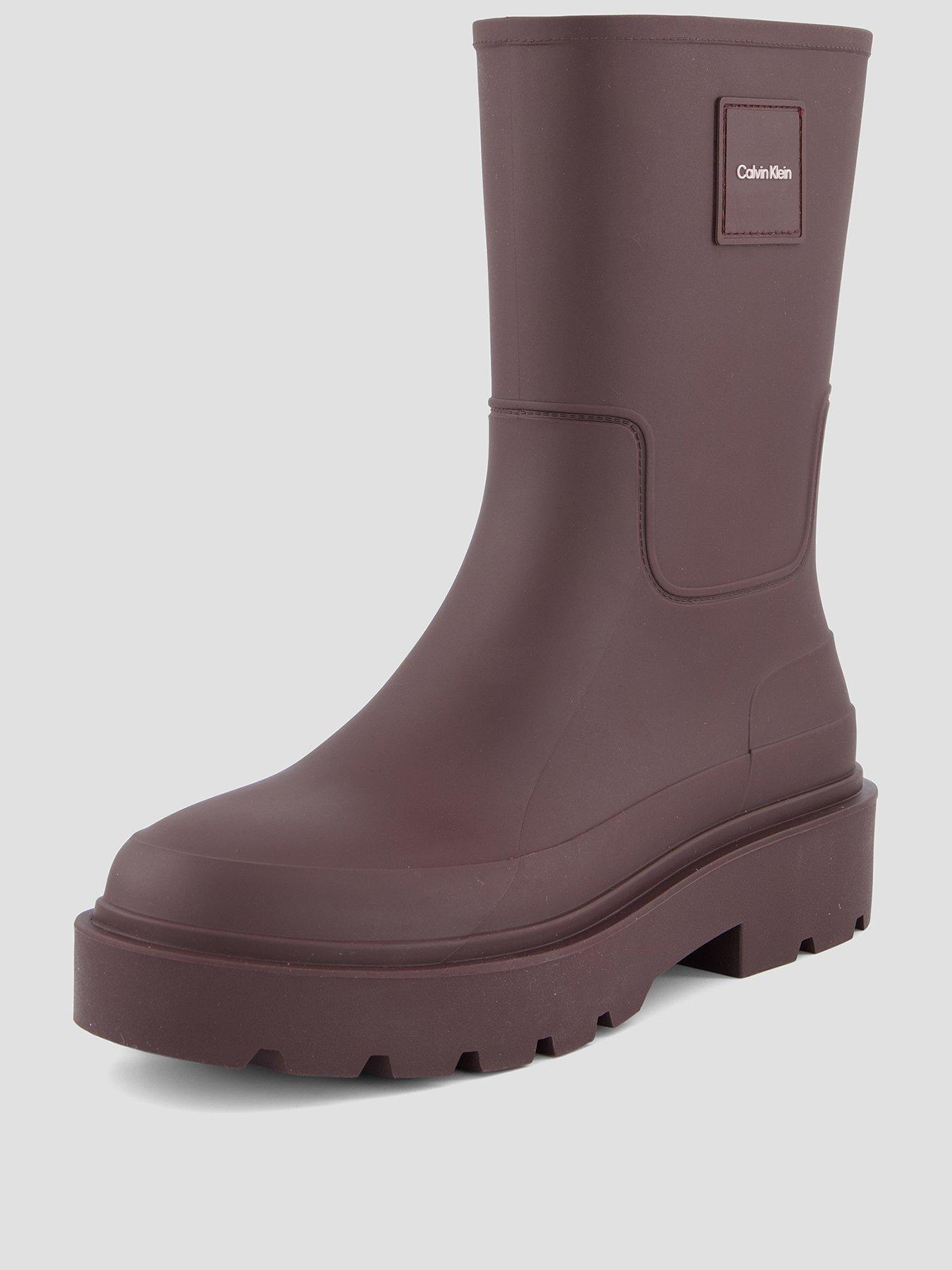 Image 2 of 7 of Calvin Klein Women's Mid Rainboot Rubber Wellington Boots - Brown