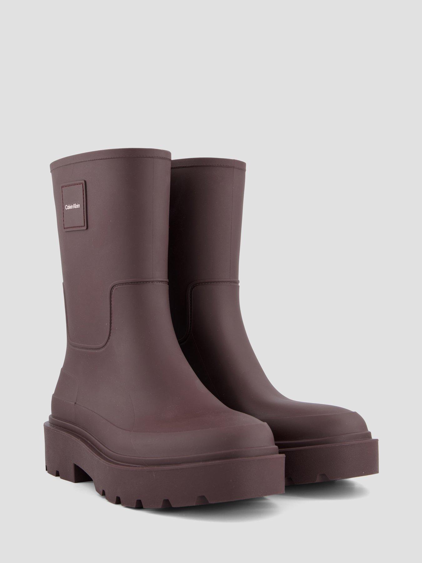 Image 6 of 7 of Calvin Klein Women's Mid Rainboot Rubber Wellington Boots - Brown