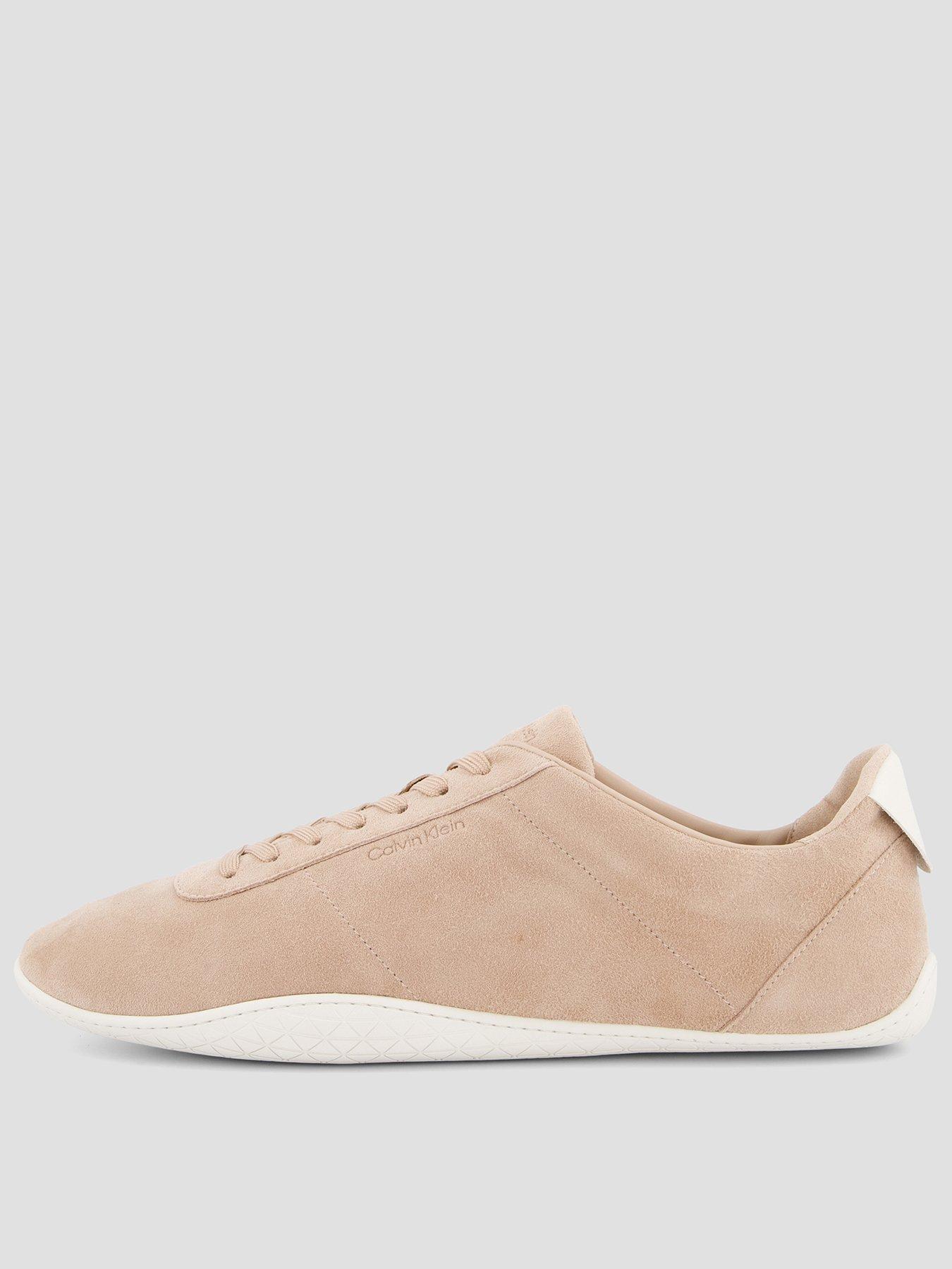Image 1 of 7 of Calvin Klein Suede Hybrid Ballet Trainers - Cream