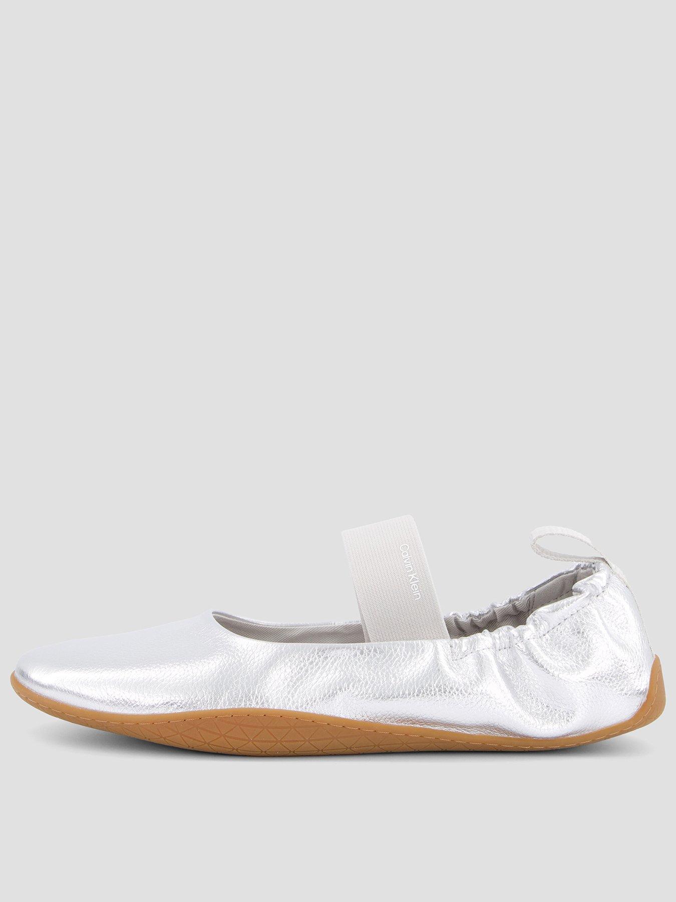 Calvin Klein Women's Metallic Leather Hybrid Ballet Trainers - Silver
