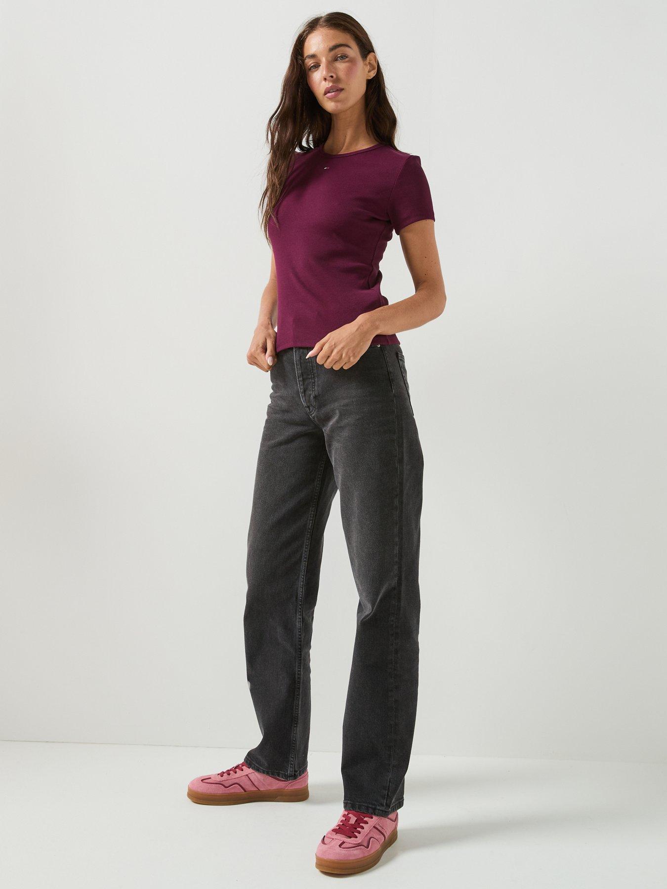 Image 3 of 5 of Tommy Jeans Tjw Slim Essential Rib Ss Ext