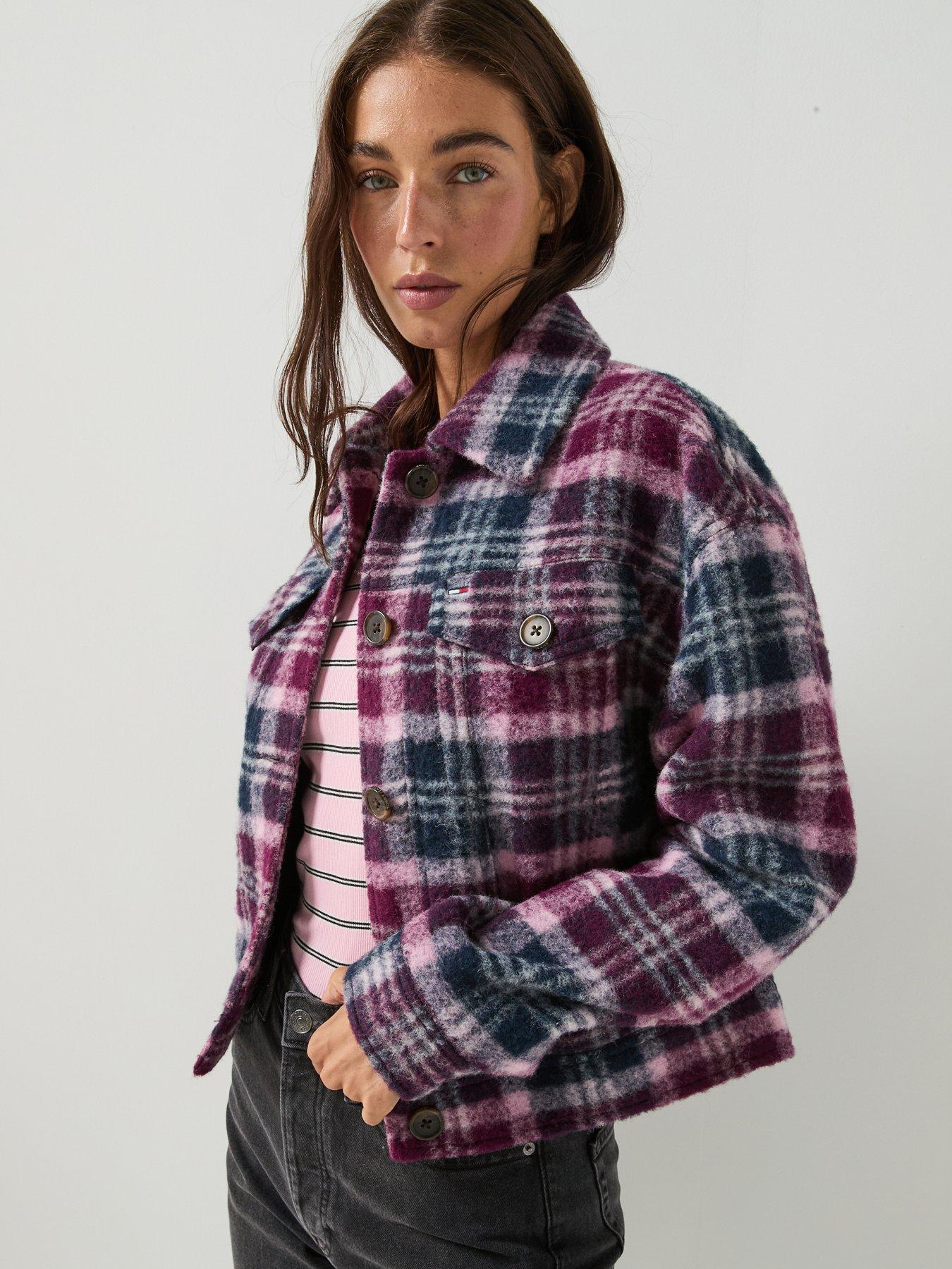 Image 1 of 5 of Tommy Jeans Wool Blend Trucker Jacket - Multi Check