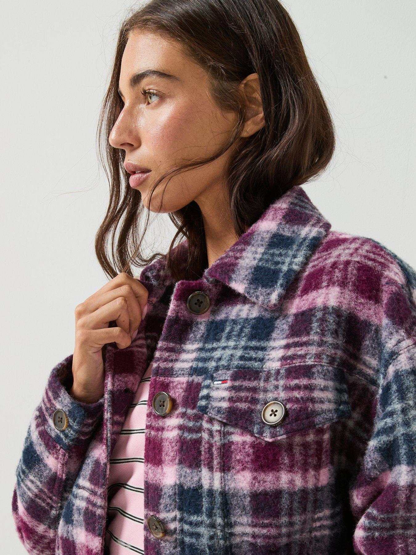 Image 4 of 5 of Tommy Jeans Wool Blend Trucker Jacket - Multi Check