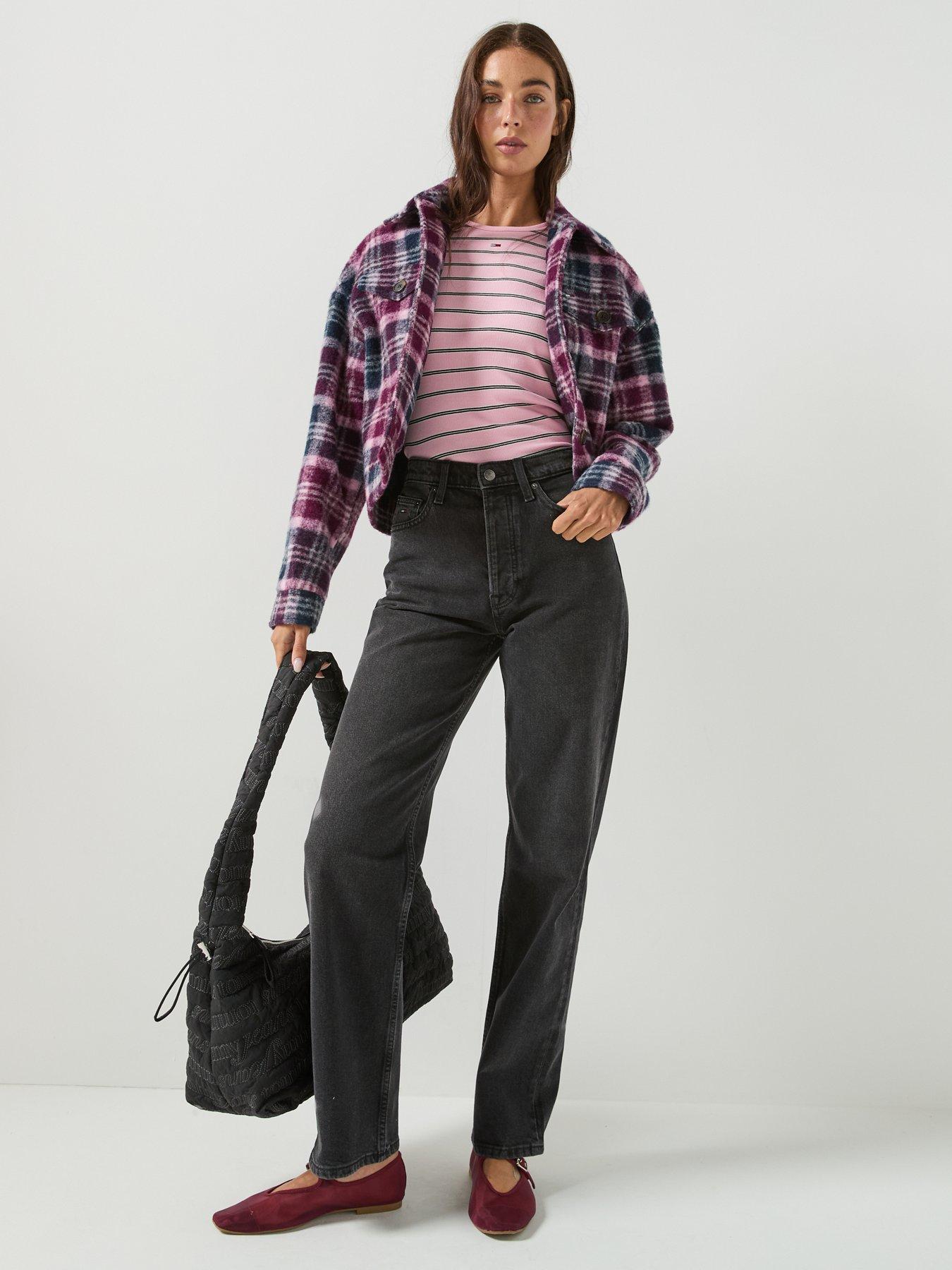 Image 5 of 5 of Tommy Jeans Wool Blend Trucker Jacket - Multi Check