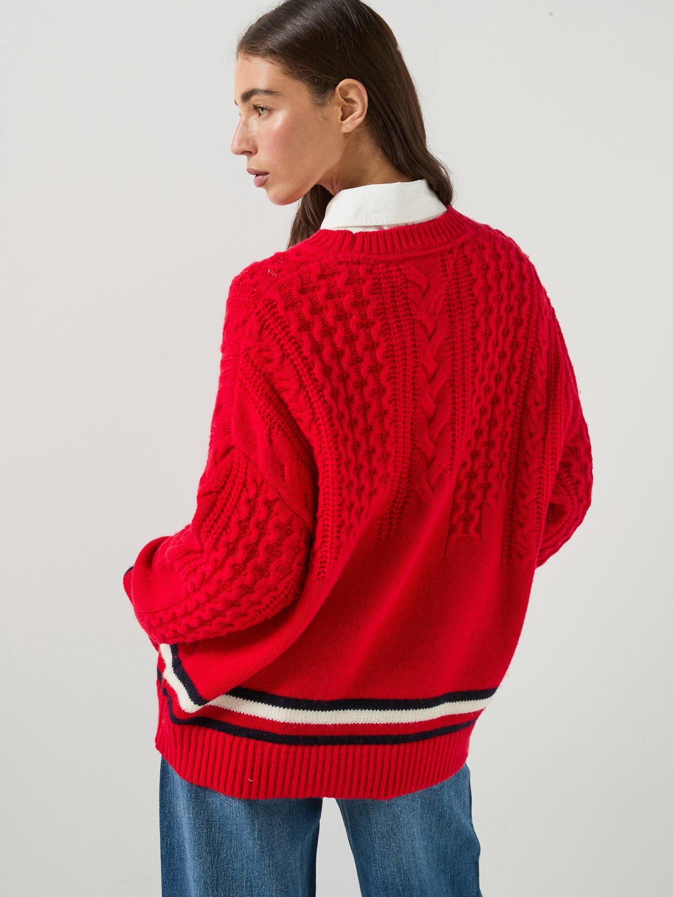 Image 2 of 6 of Tommy Jeans Tjw Ovs Placement Cable Sweater