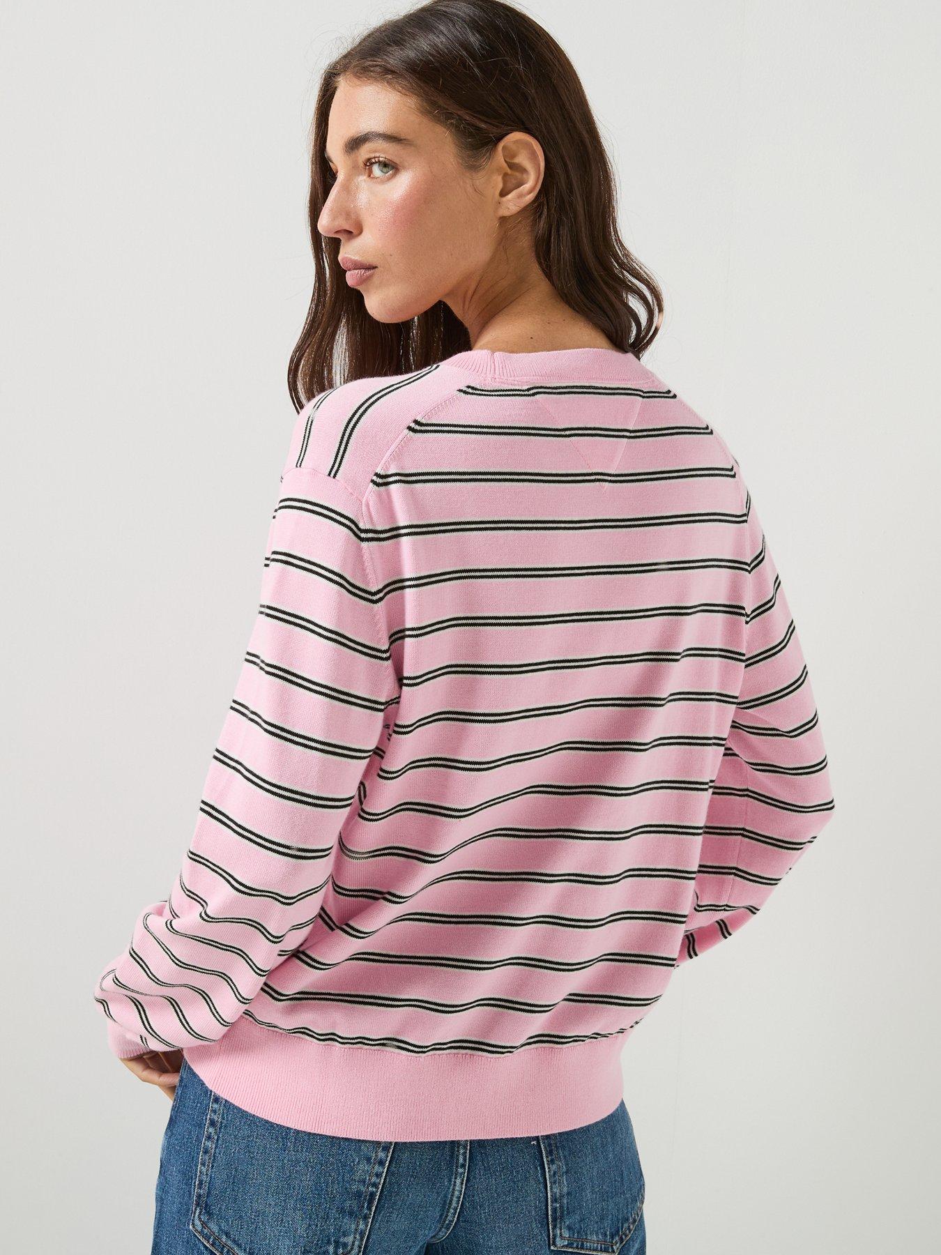 Image 2 of 5 of Tommy Jeans Boxy Crew Neck Jumper - Pink