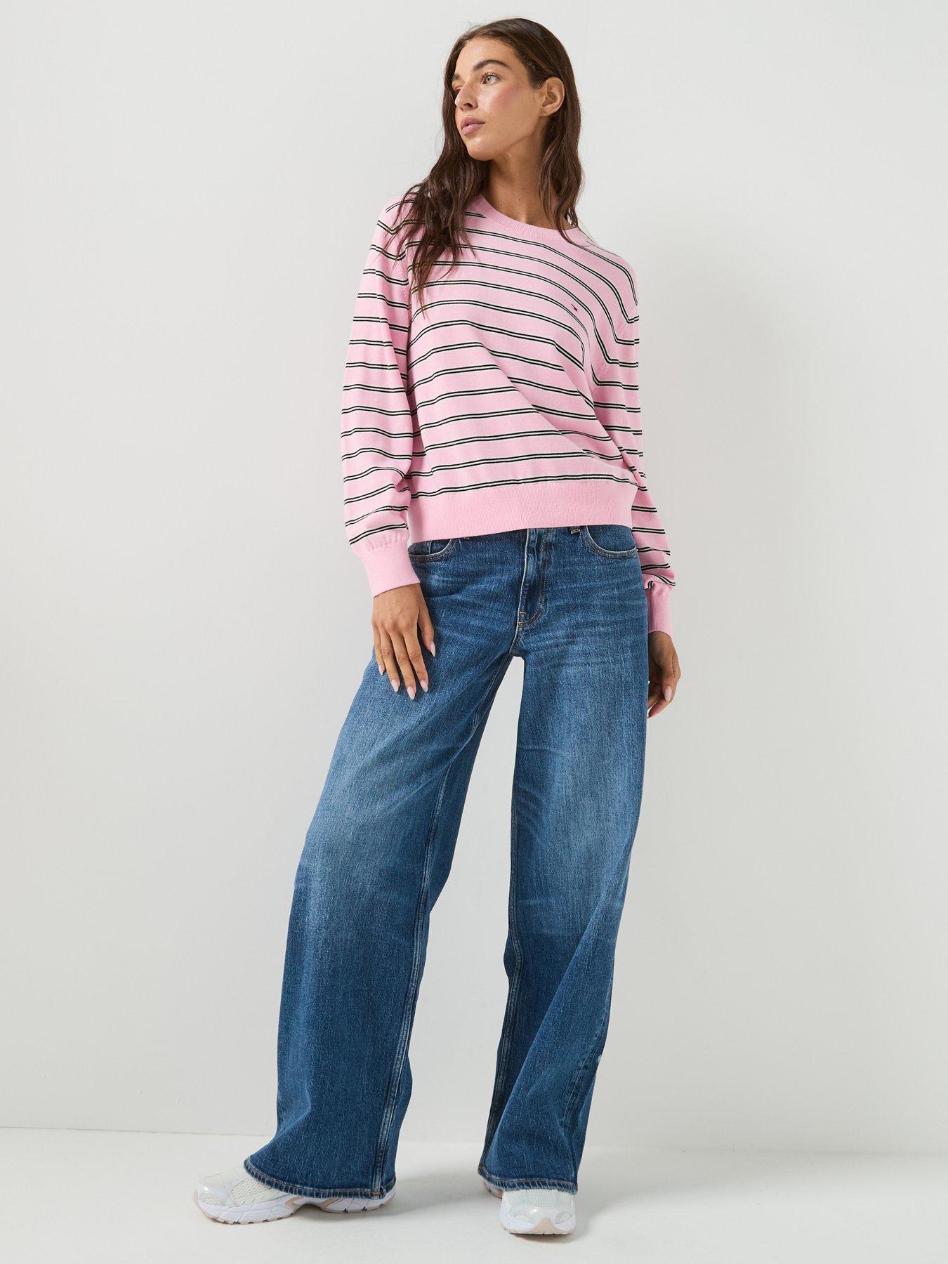 Image 3 of 5 of Tommy Jeans Boxy Crew Neck Jumper - Pink