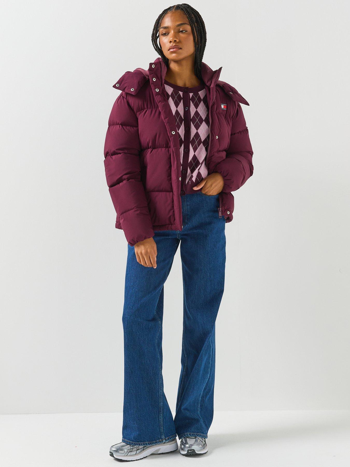 Image 4 of 6 of Tommy Jeans Argyle Crew Neck Cardigan - Red