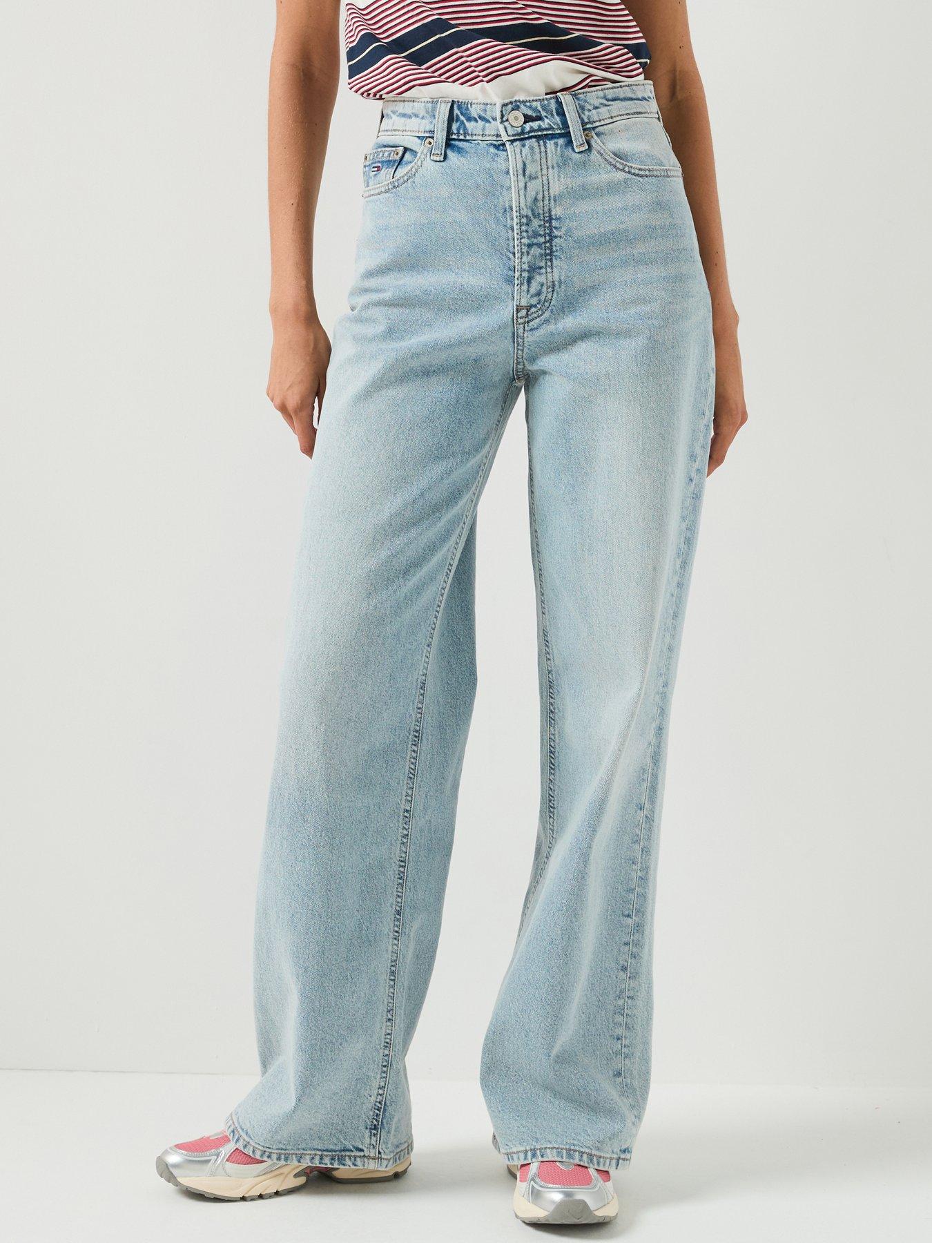Tommy Jeans Women's Claire High Rise Wide Leg Jeans - Light Blue