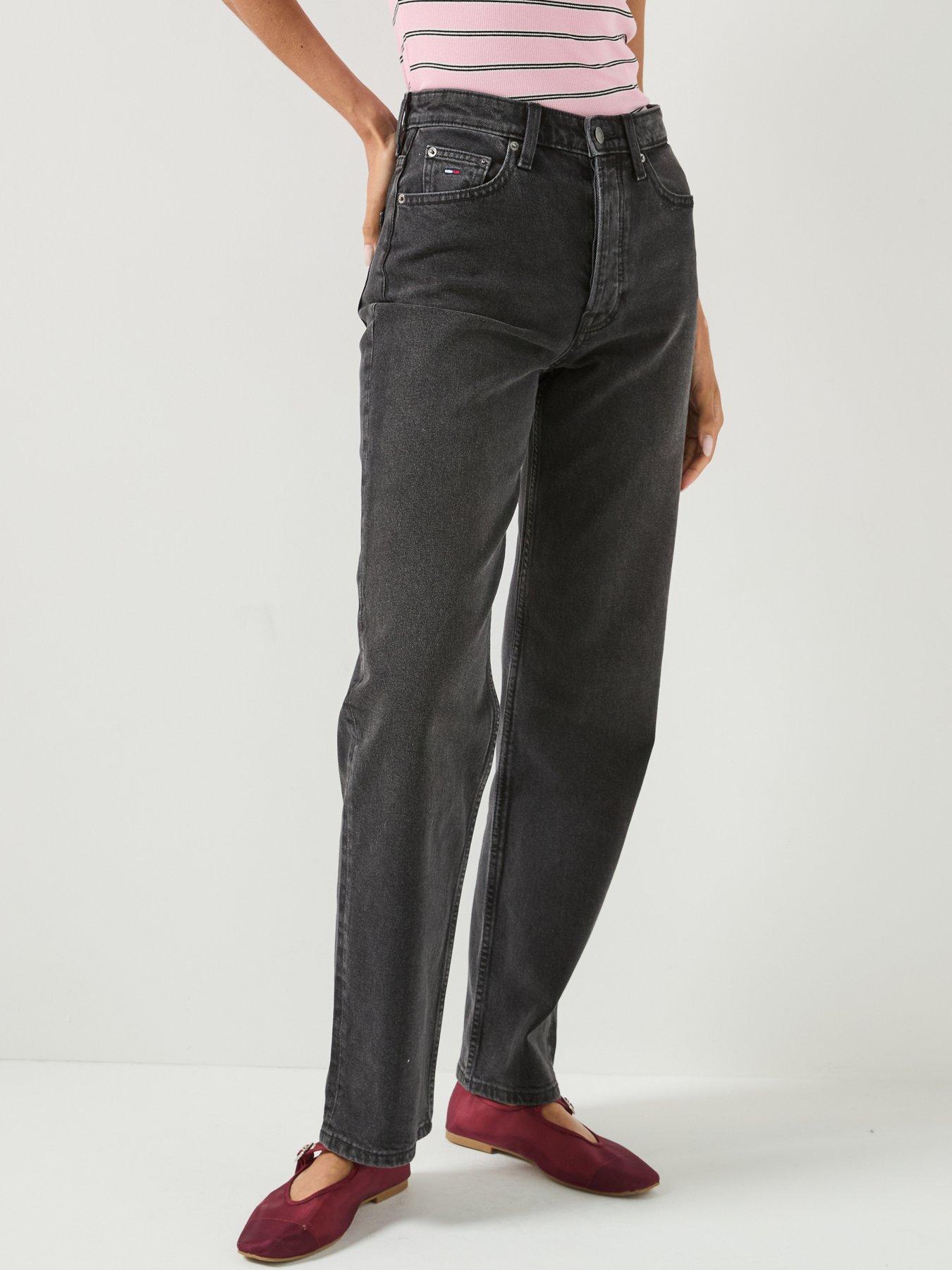 Tommy Jeans Women's High Rise Straight Leg Jeans - Black