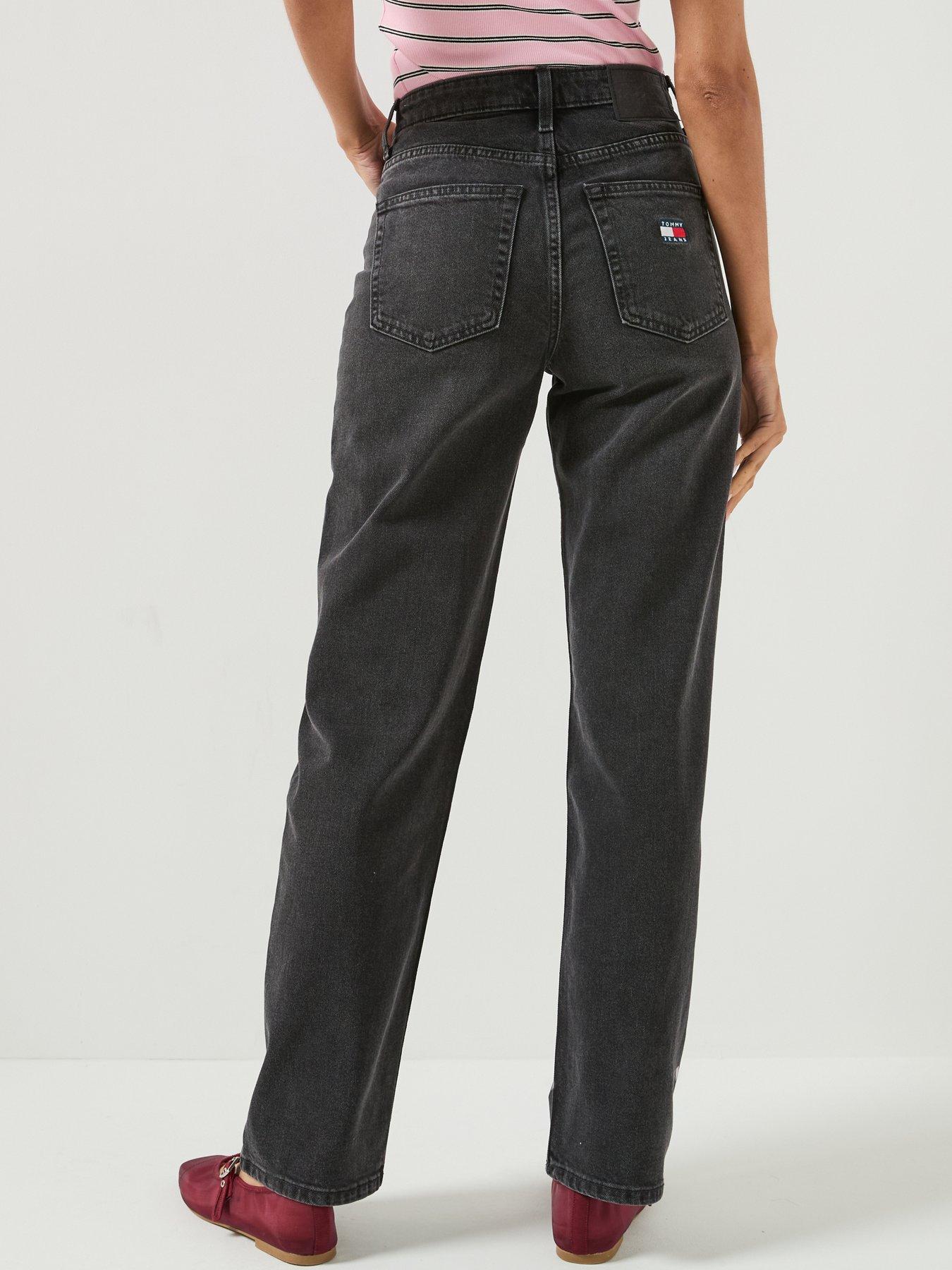 Image 2 of 6 of Tommy Jeans Layla High Rise Straight Black Jeans - Denim Black