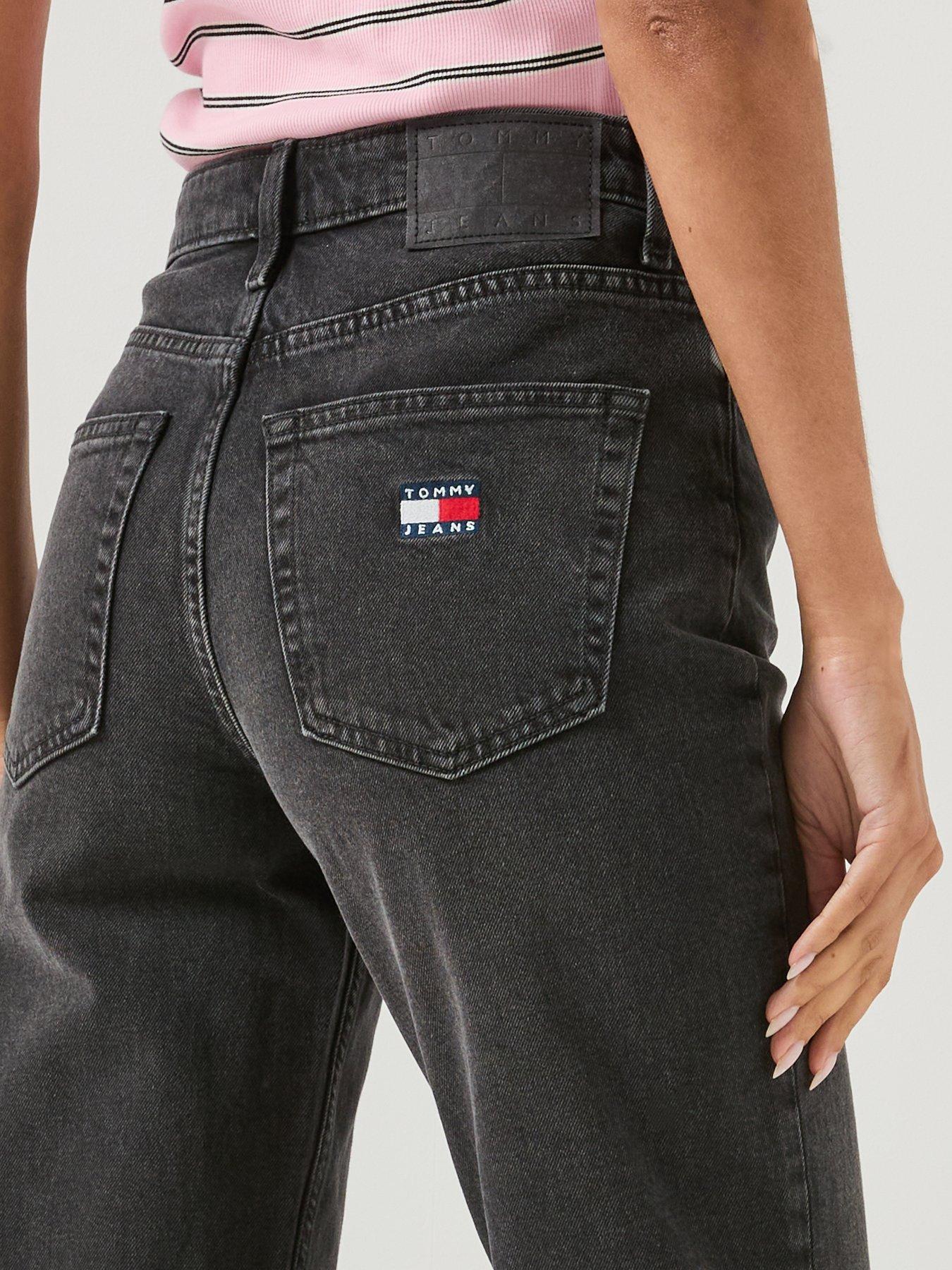 Image 4 of 6 of Tommy Jeans Layla High Rise Straight Black Jeans - Denim Black