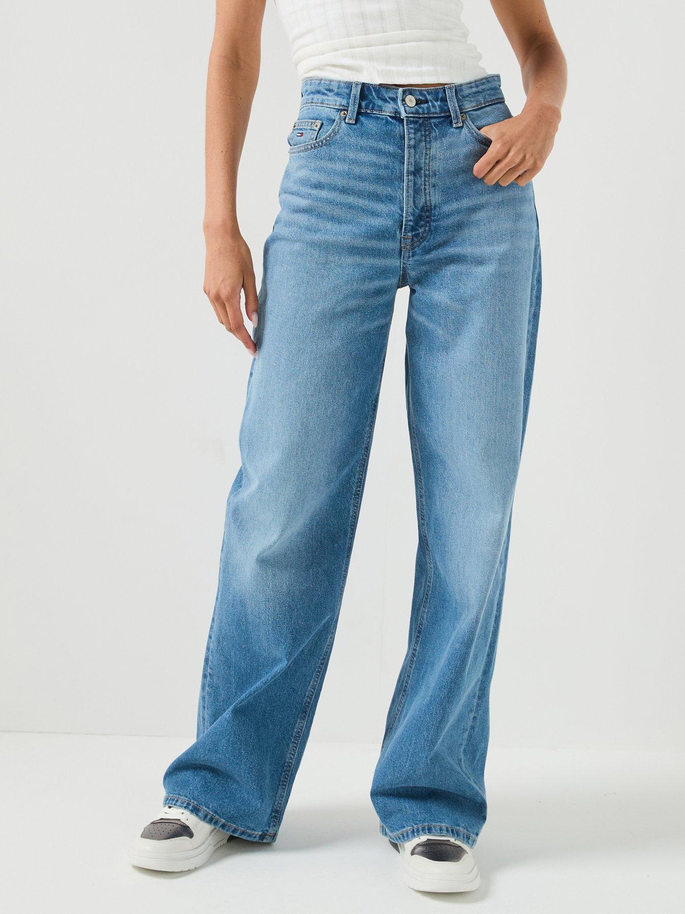 Tommy Jeans Women's High Rise Wide Leg Jeans - Light Blue