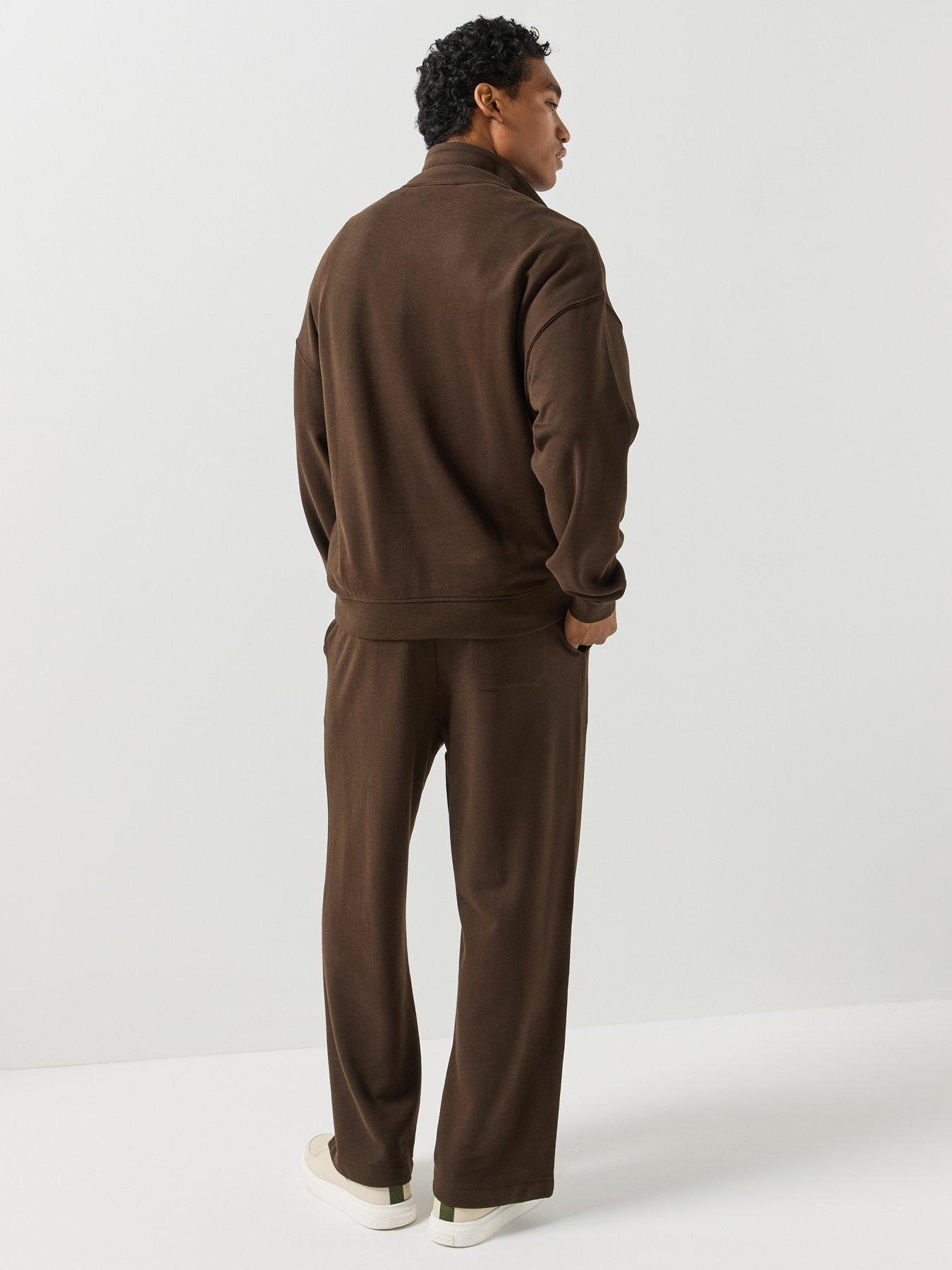 Image 6 of 6 of Tommy Hilfiger Mens Loose Fit Drawstring Waist Fleece Jogging Bottoms - Brown