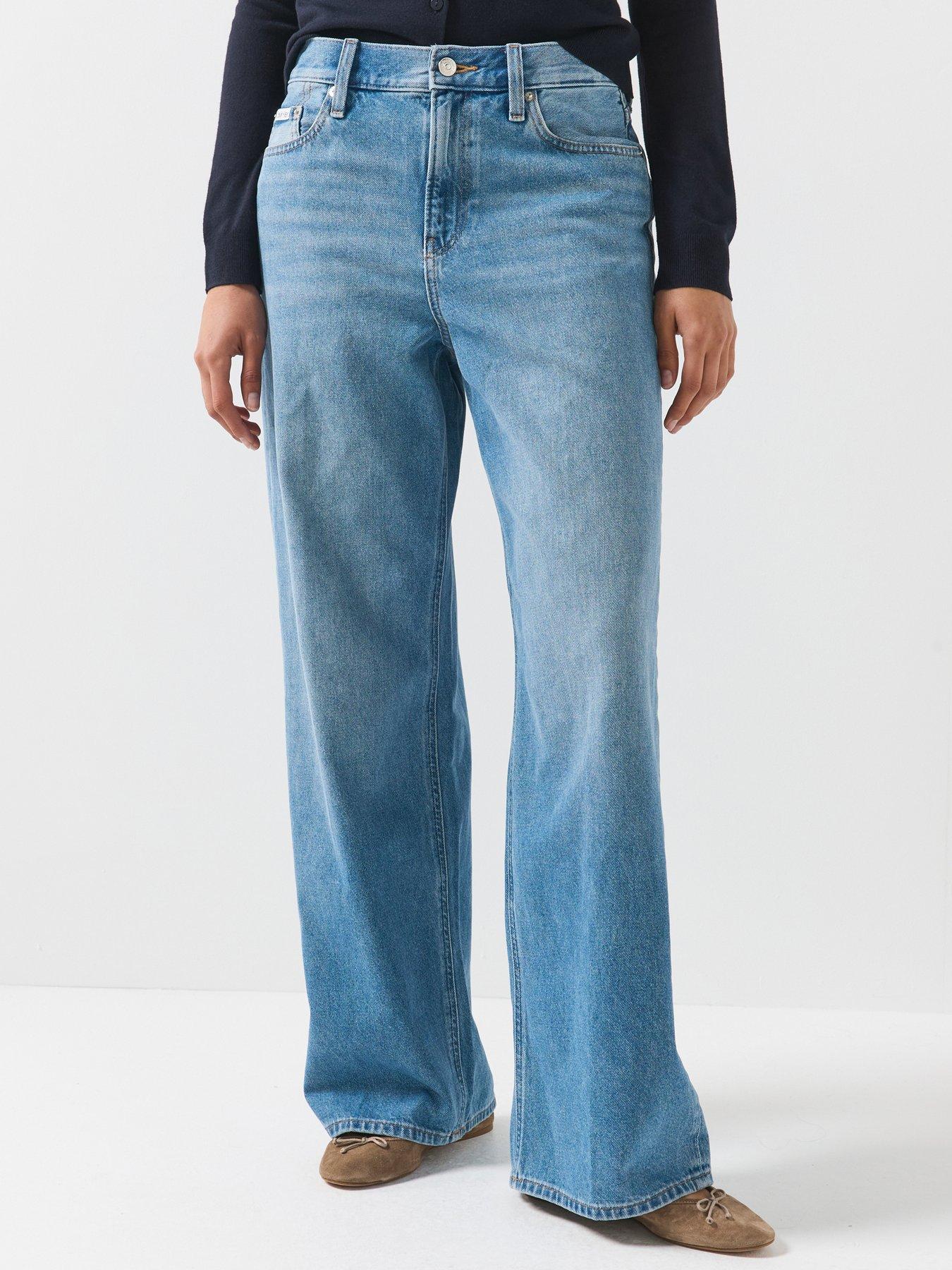 Image 1 of 6 of Calvin Klein Jeans Relaxed Baggy Fit Jeans - Mystic Blue