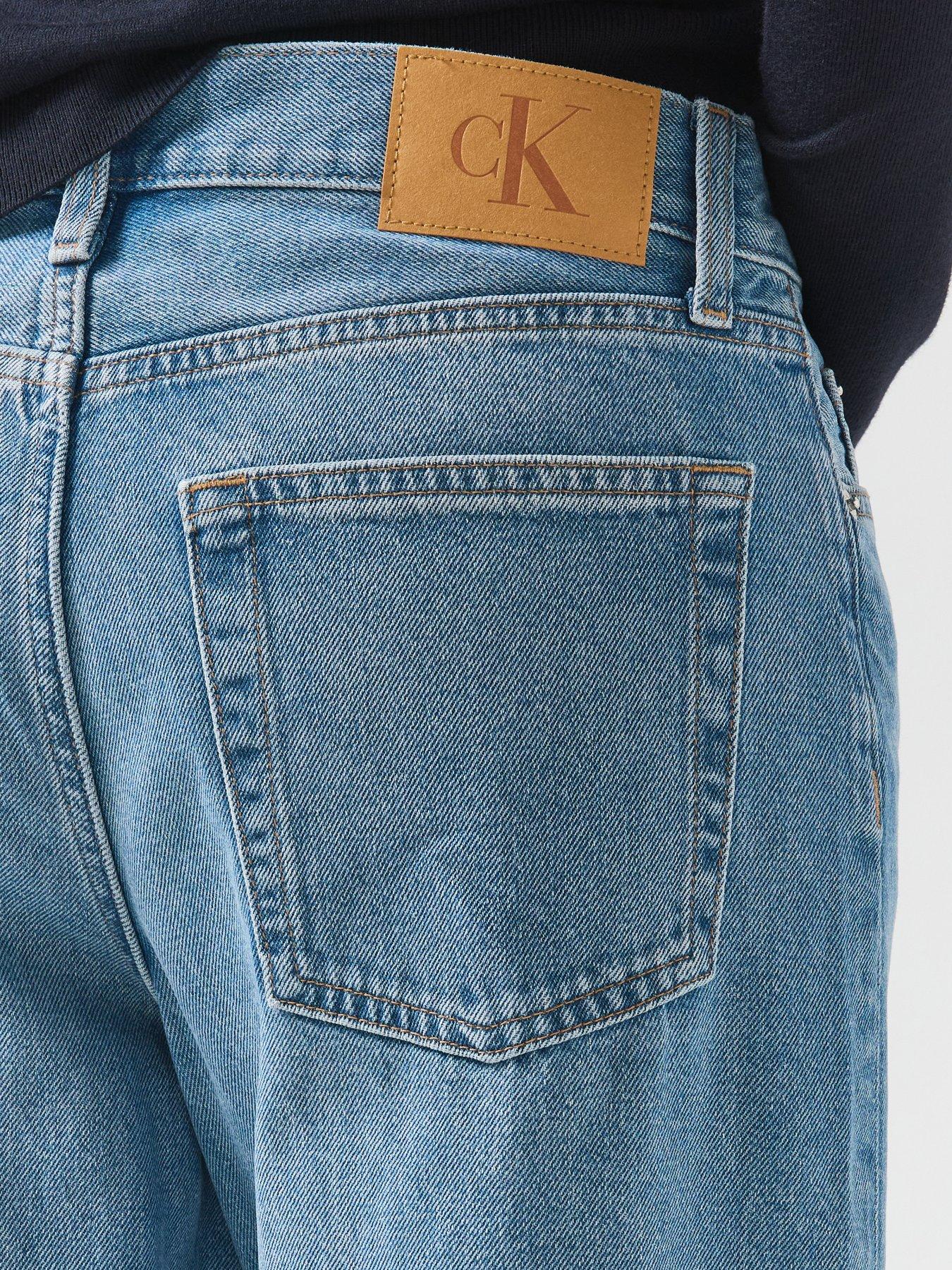 Image 4 of 6 of Calvin Klein Jeans Relaxed Baggy Fit Jeans - Mystic Blue