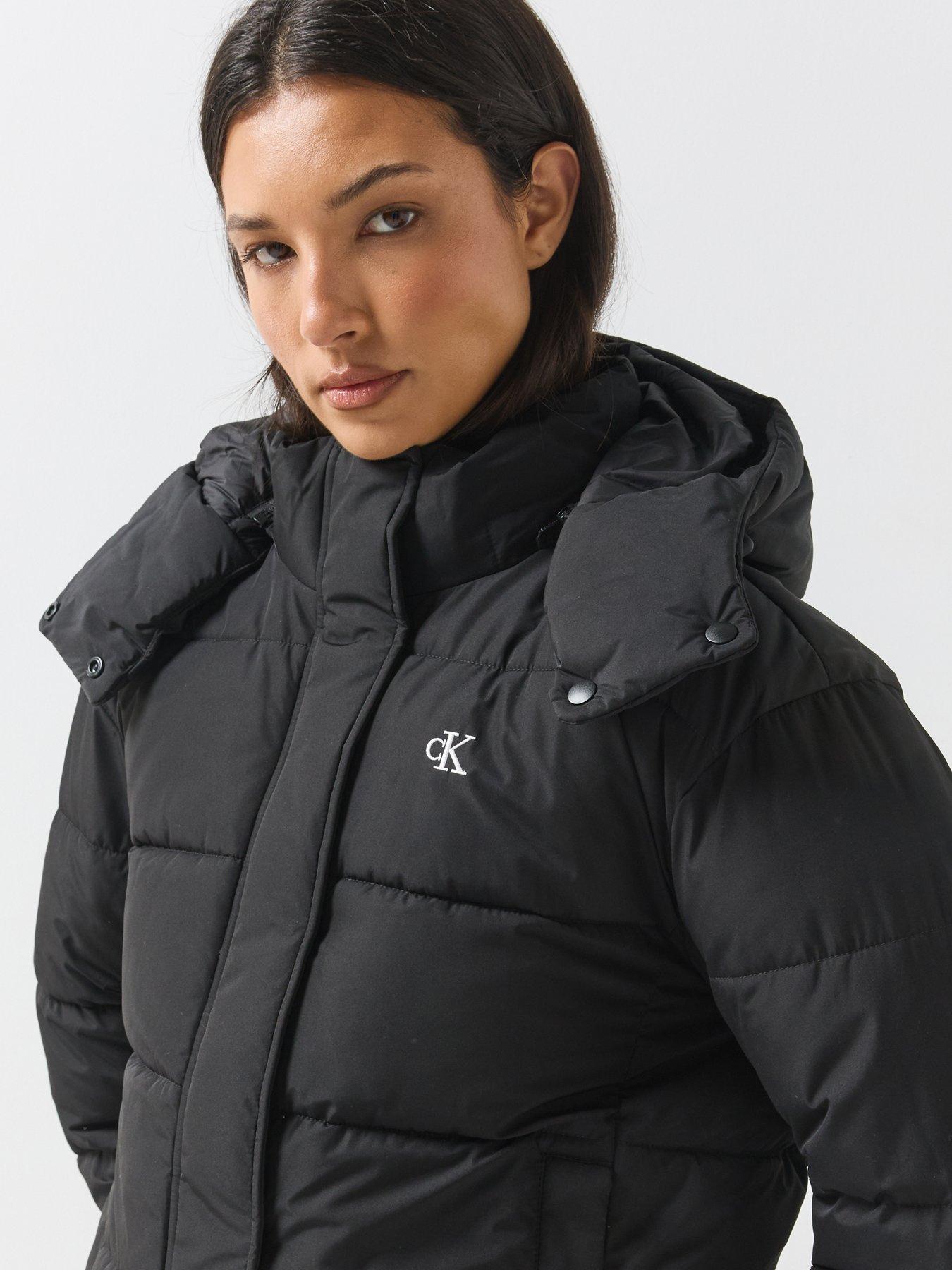 Image 5 of 6 of Calvin Klein Jeans Monogram Matte Short Padded Jacket - Black