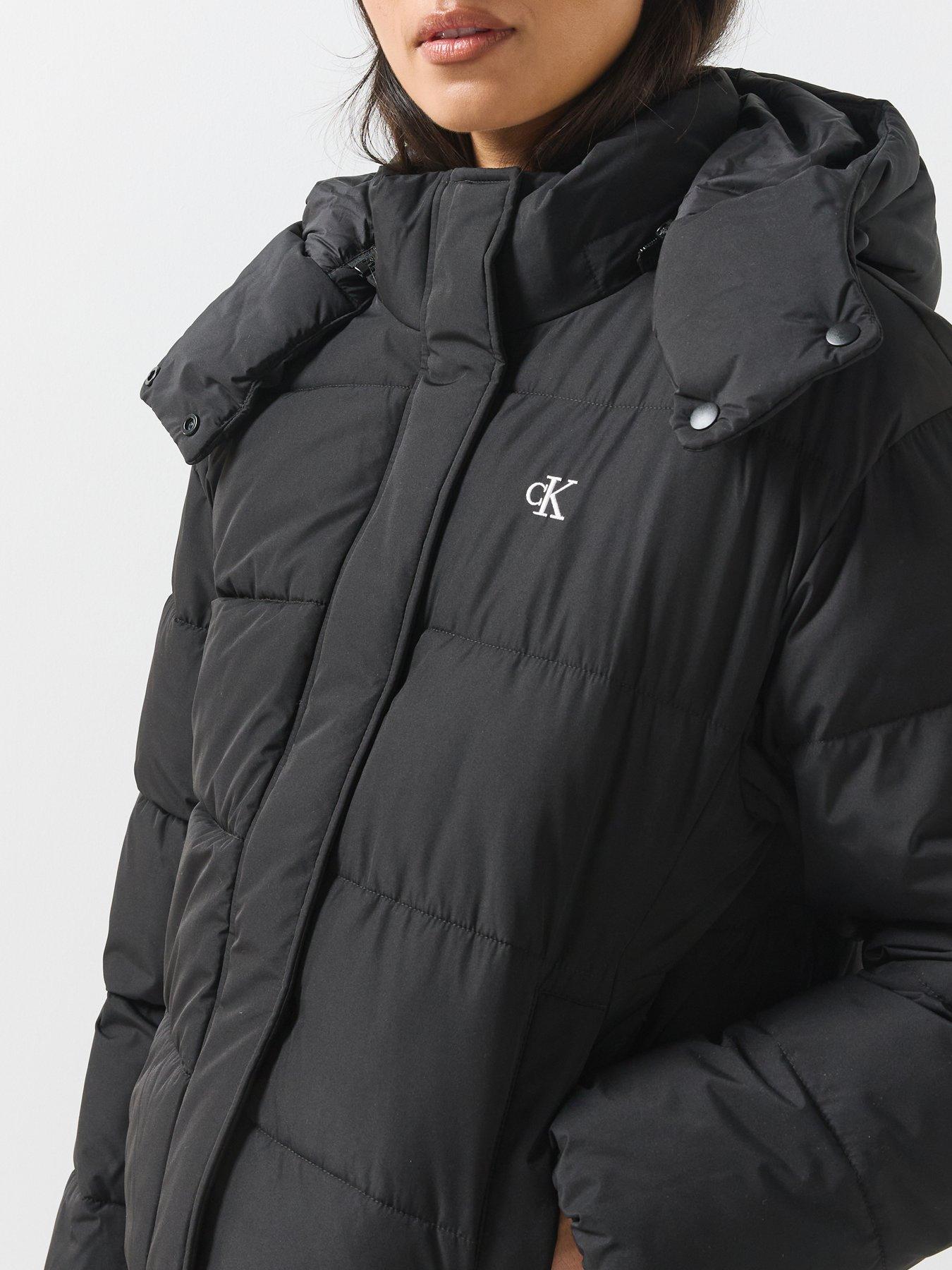 Image 6 of 6 of Calvin Klein Jeans Monogram Matte Short Padded Jacket - Black