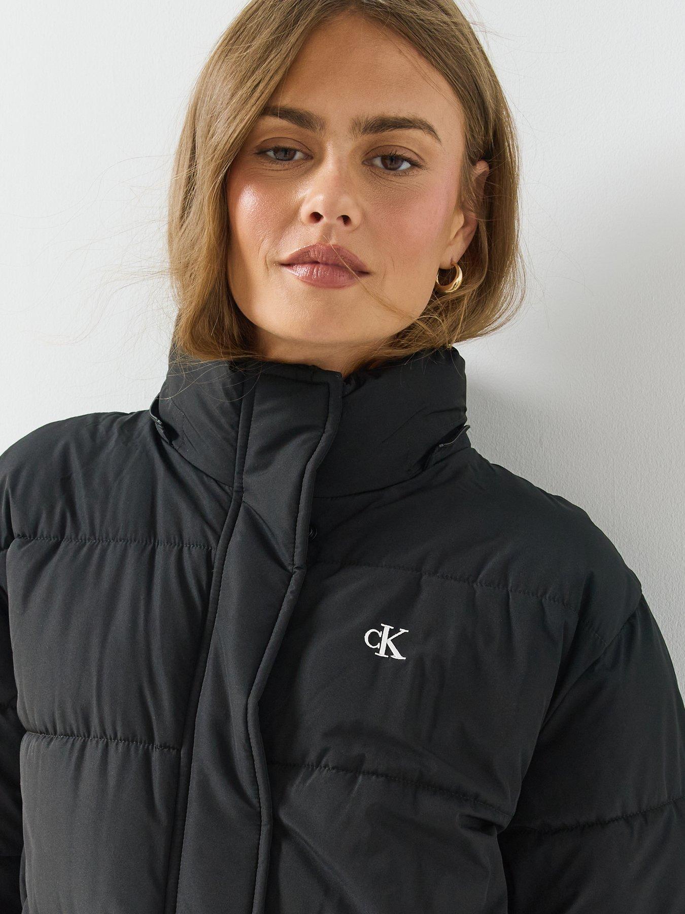 Image 4 of 6 of Calvin Klein Jeans Jeans Matte Midweight Longline Puffer Jacket - Black