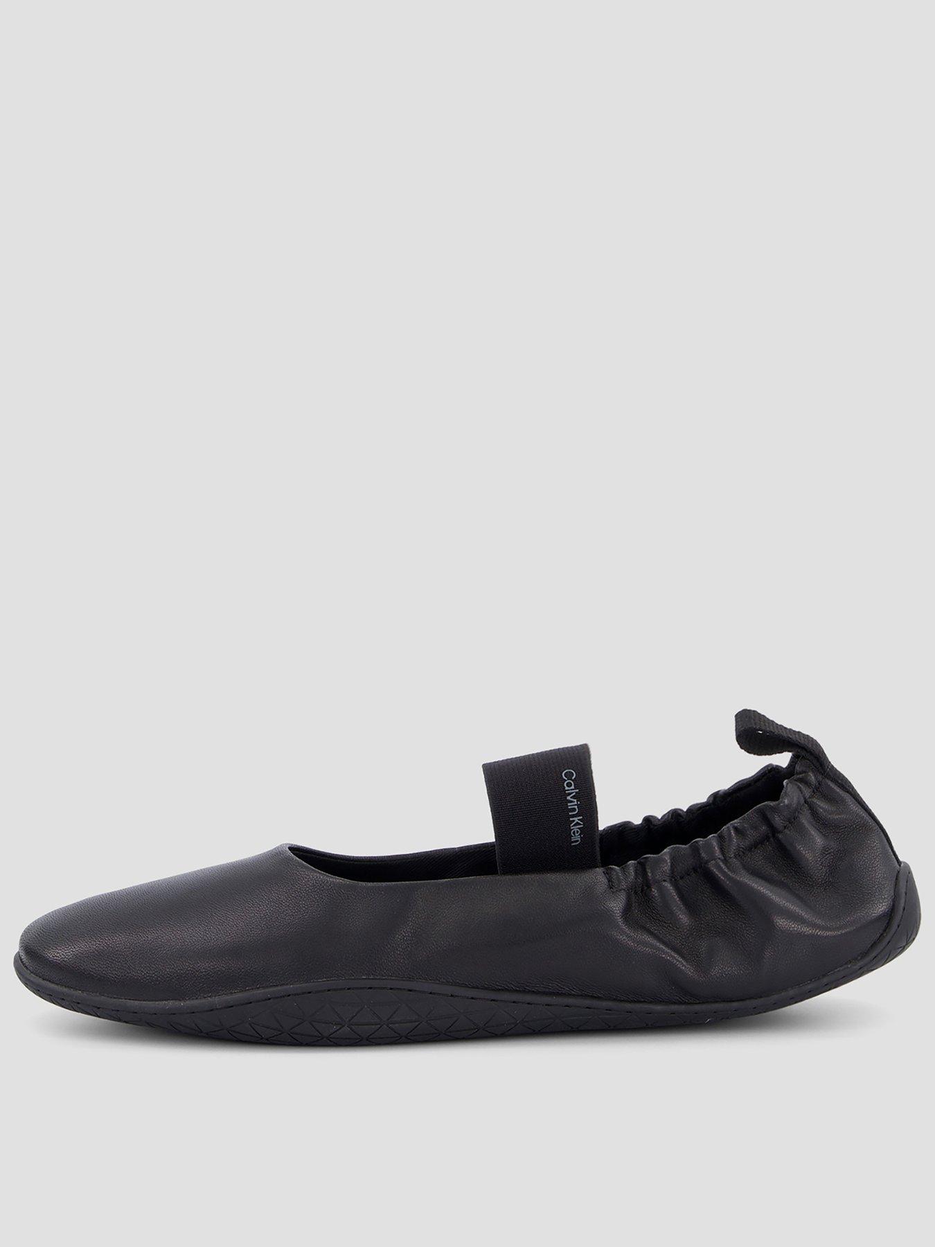 Image 1 of 7 of Calvin Klein Leather Hybrid Ballet Trainers - Black