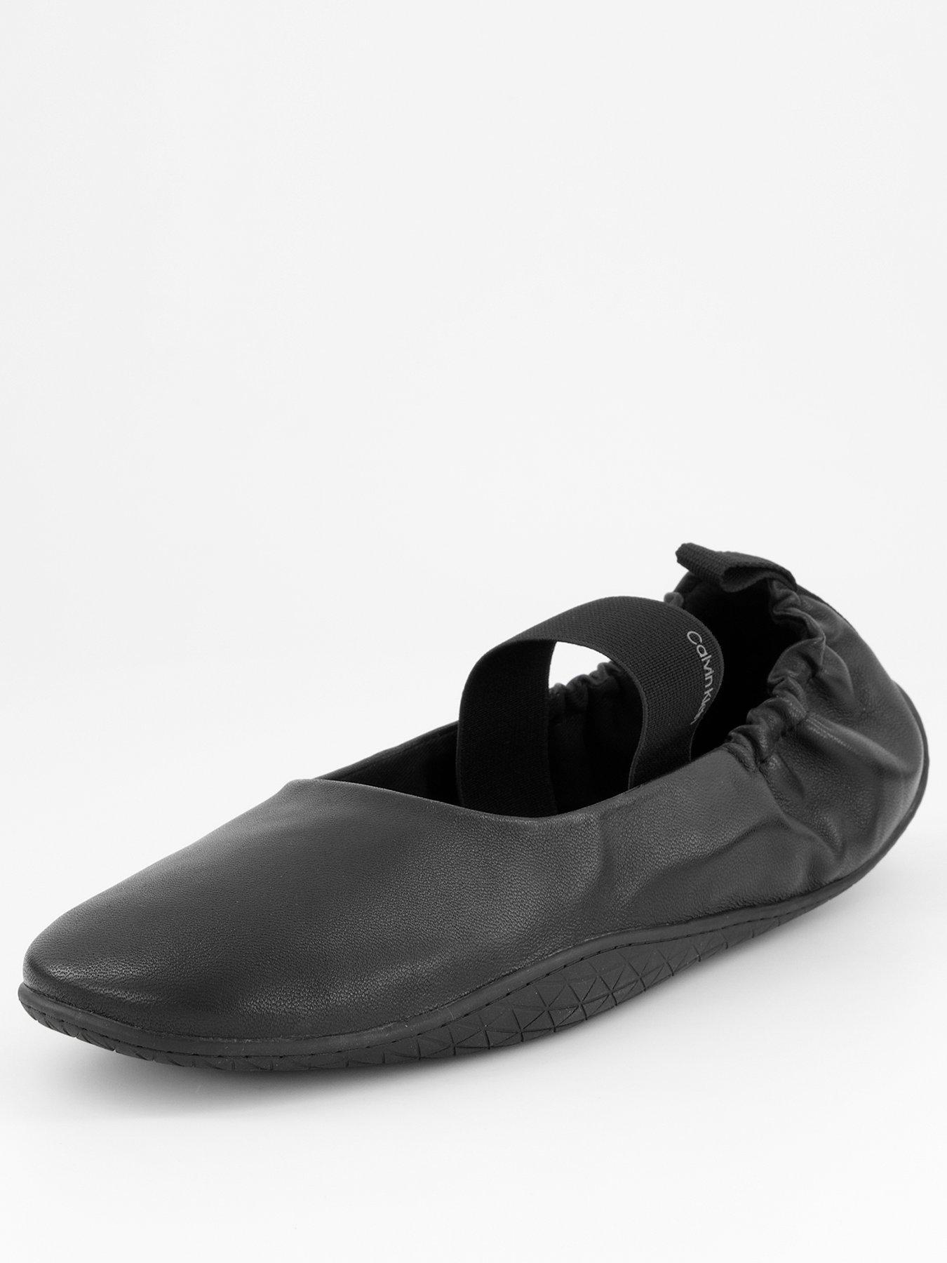 Image 2 of 7 of Calvin Klein Leather Hybrid Ballet Trainers - Black