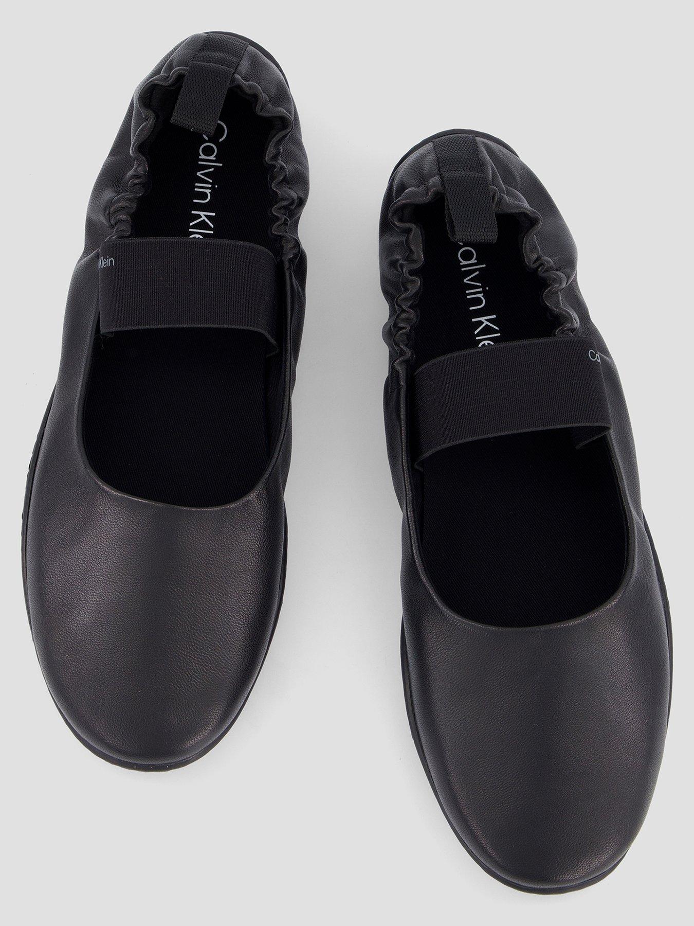Image 3 of 7 of Calvin Klein Leather Hybrid Ballet Trainers - Black