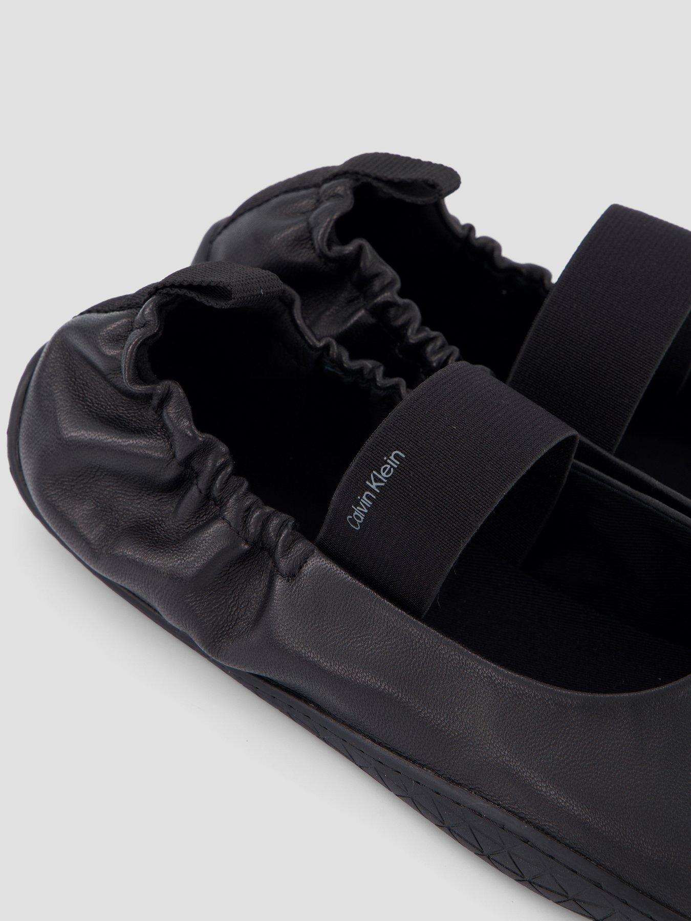 Image 5 of 7 of Calvin Klein Leather Hybrid Ballet Trainers - Black