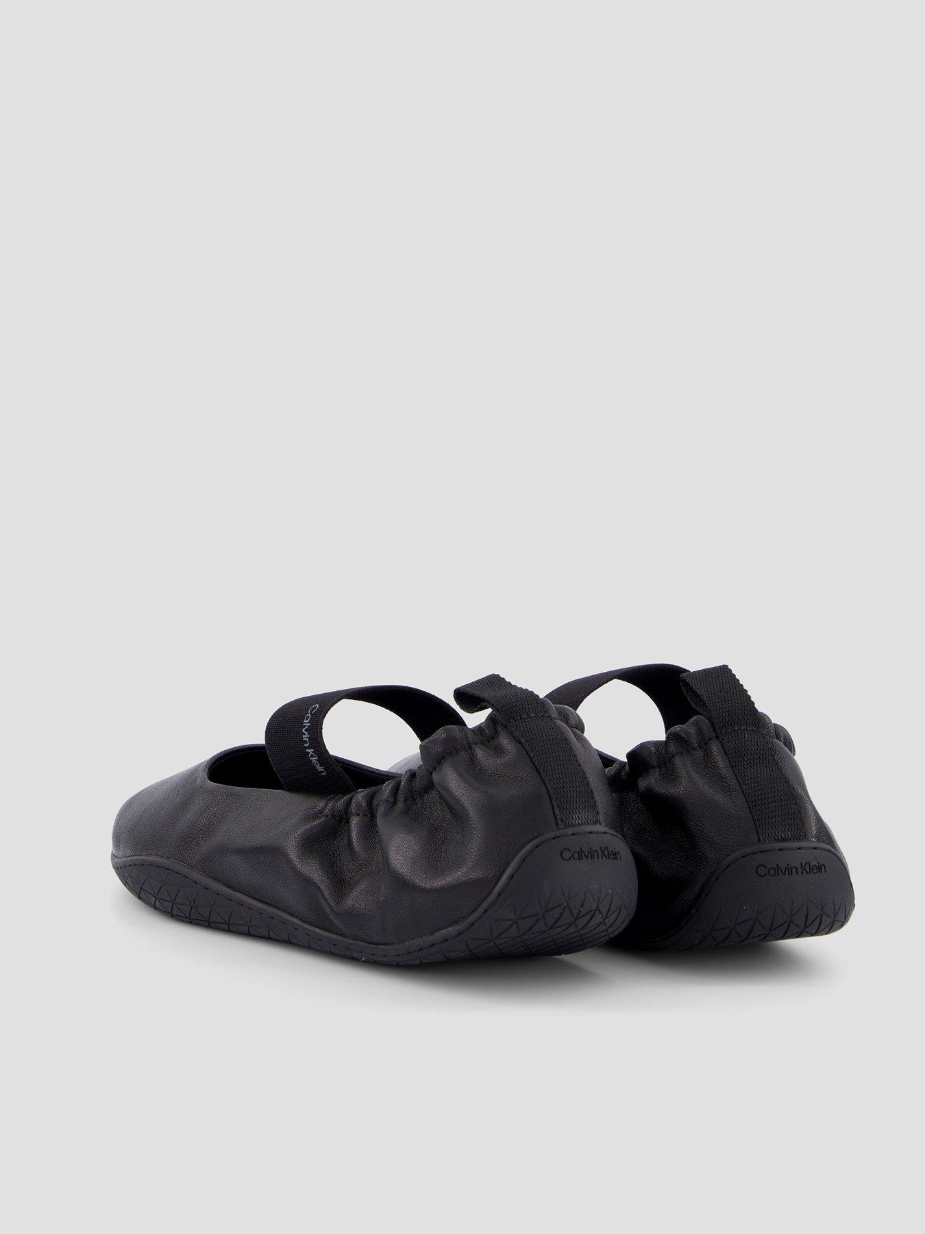 Image 6 of 7 of Calvin Klein Leather Hybrid Ballet Trainers - Black