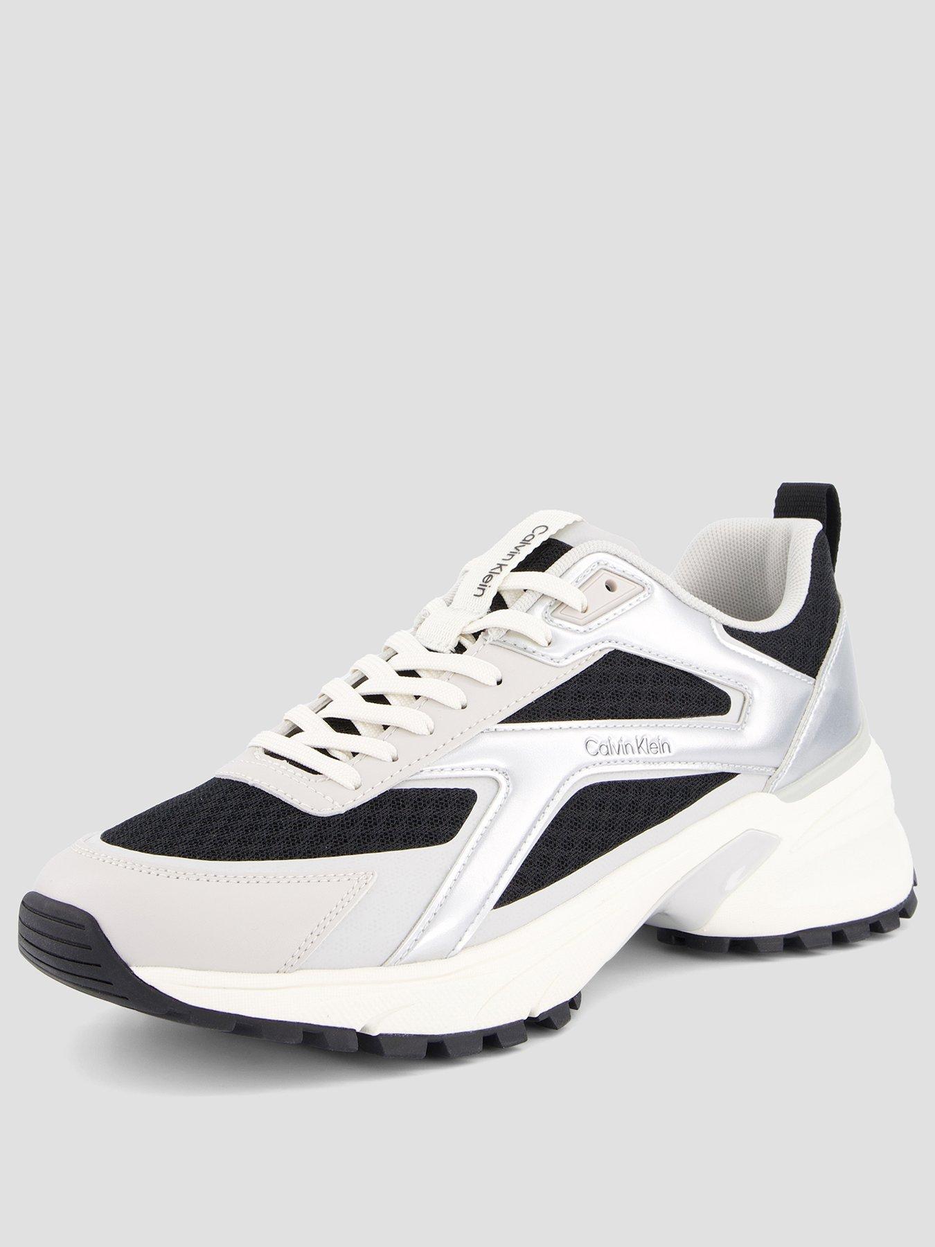 Image 2 of 7 of Calvin Klein Hike Run Stripe Mesh Trainer - Silver