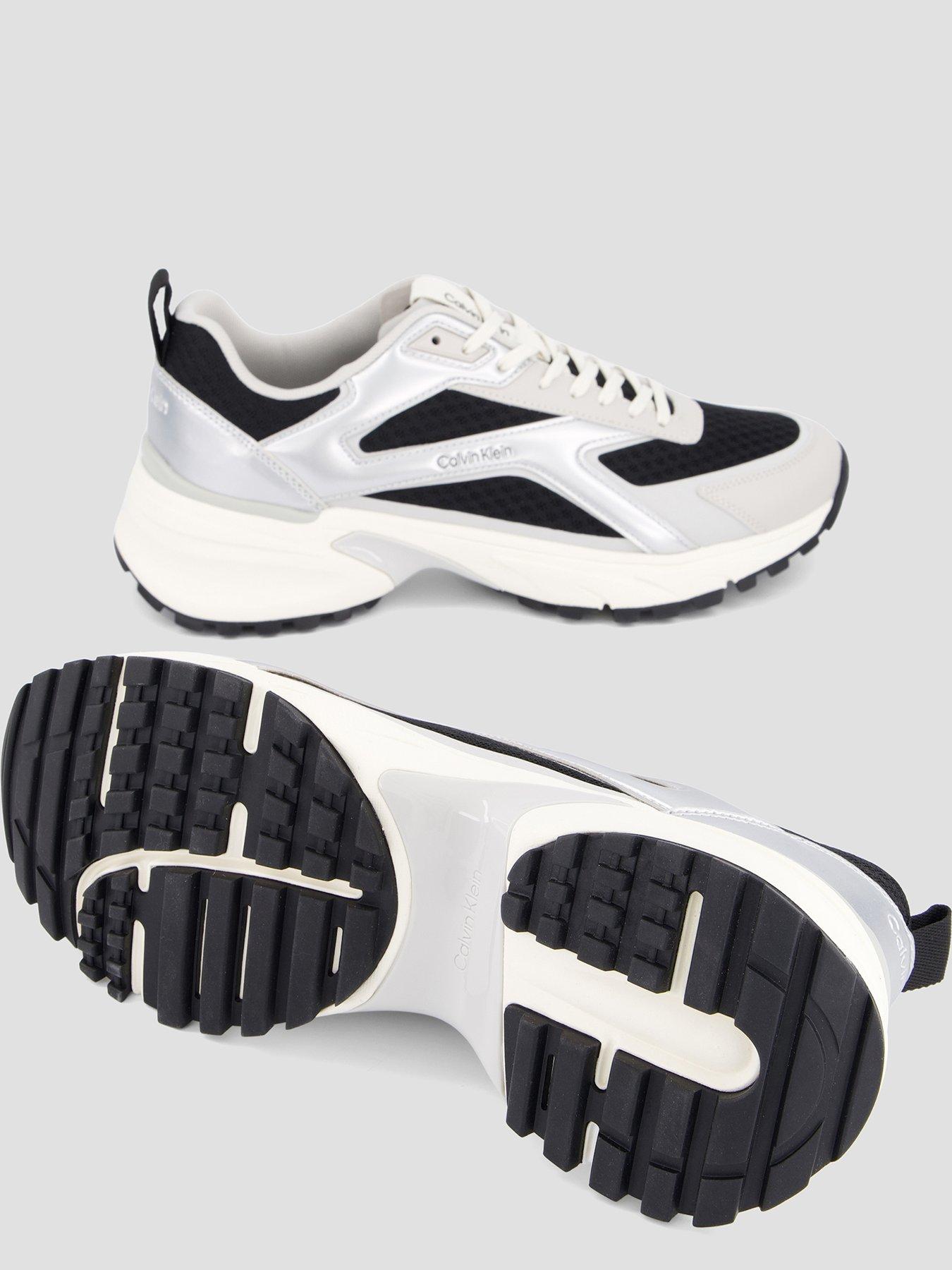 Image 4 of 7 of Calvin Klein Hike Run Stripe Mesh Trainer - Silver