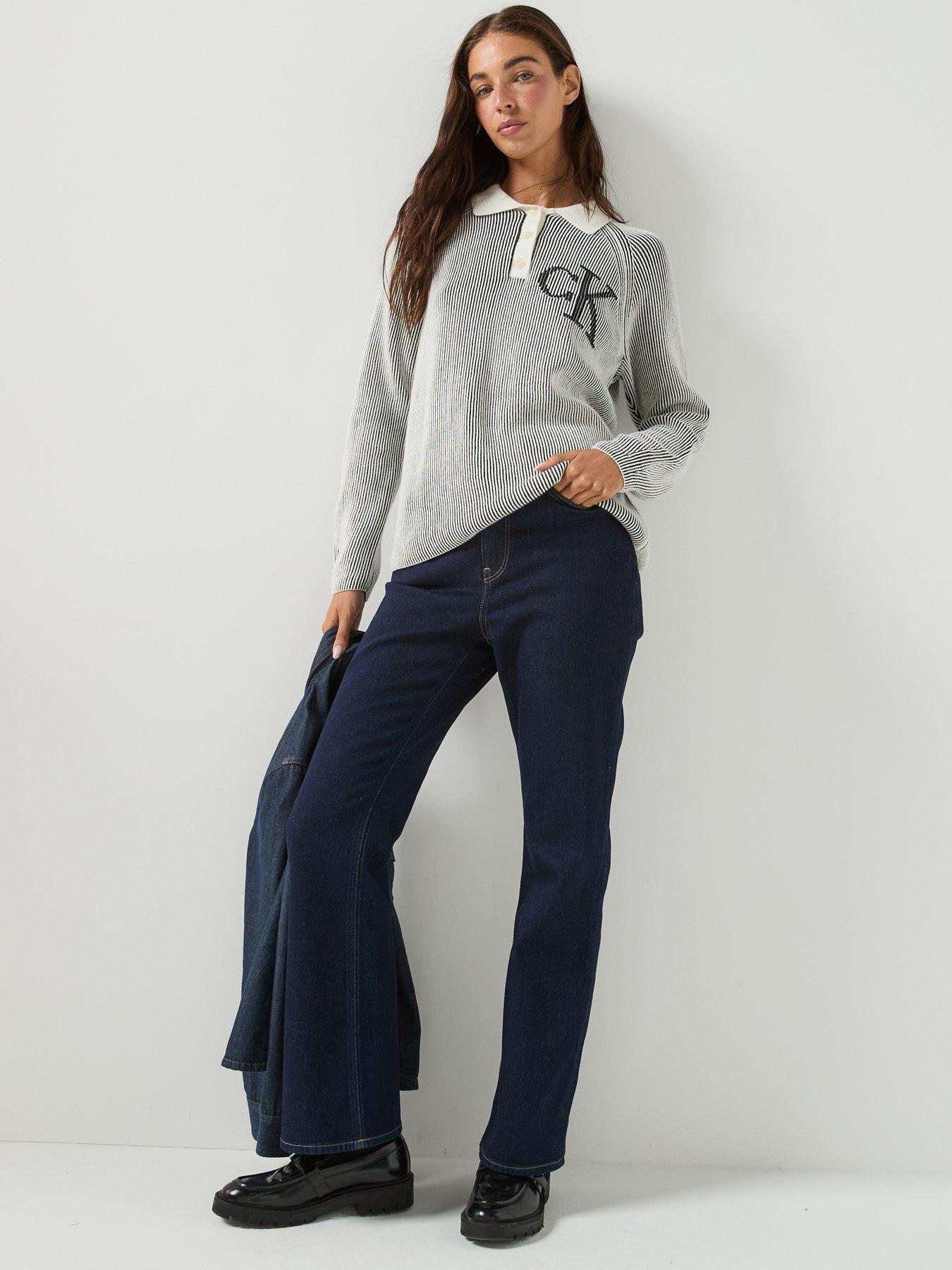 Image 3 of 5 of Calvin Klein Jeans High Rise Bootcut Jeans - Blue