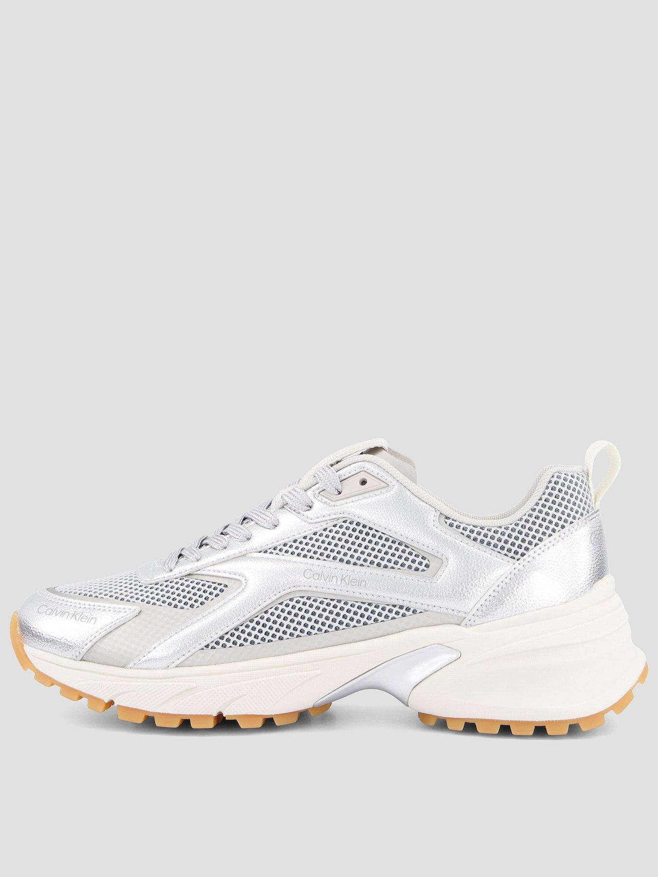 Image 1 of 7 of Calvin Klein Metallic Hike Runner Hybrid Trainers - Silver
