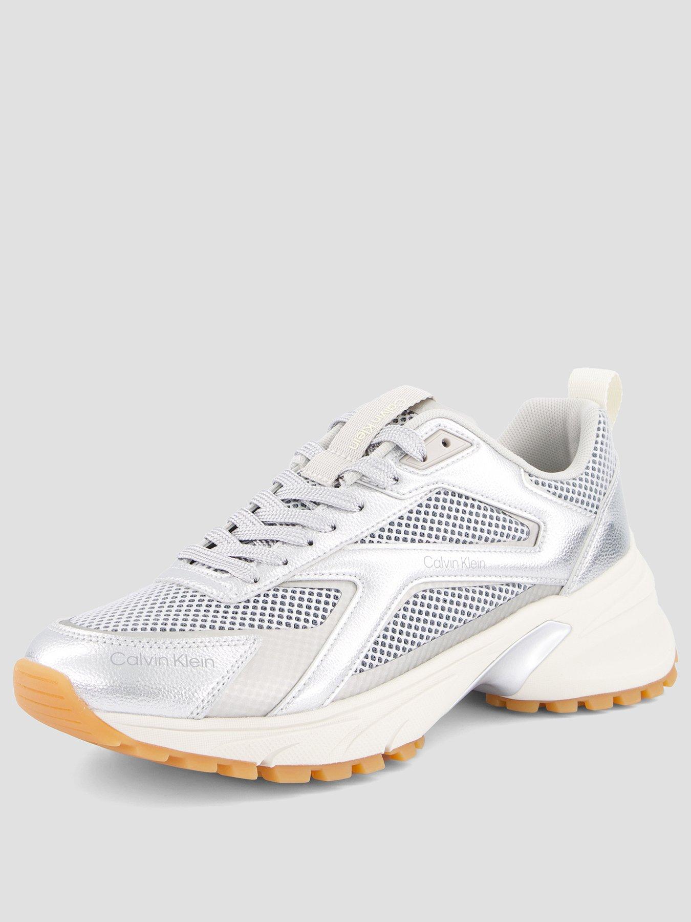 Image 2 of 7 of Calvin Klein Metallic Hike Runner Hybrid Trainers - Silver